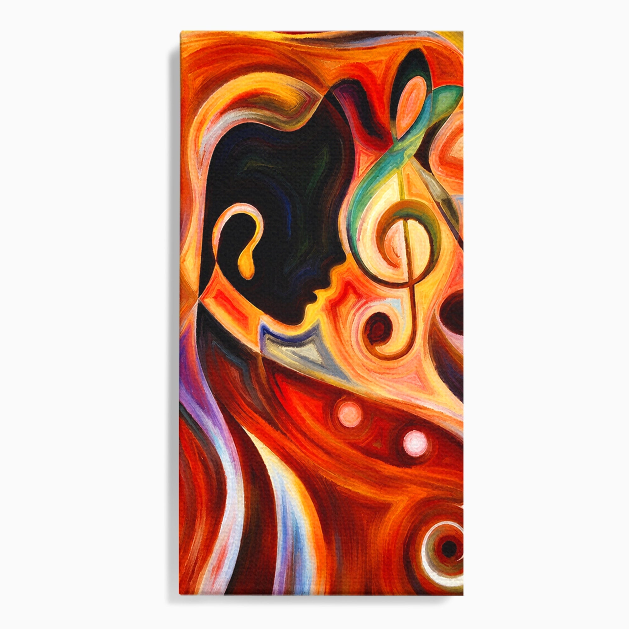 Tablou Canvas Premium LuxCanva® R1008, Fata Si Muzica, Fata, Muzica, Abstract, Arta, Living, Culori Vibrante