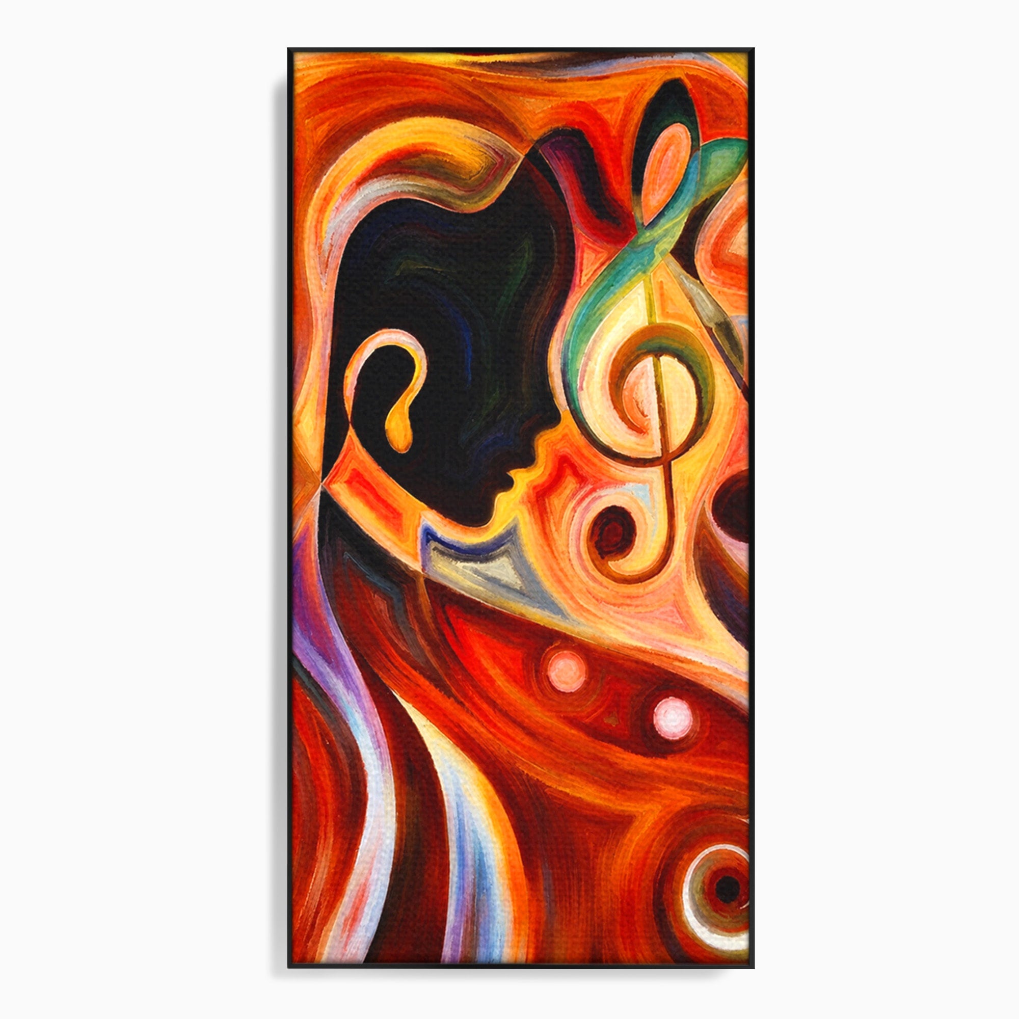 Tablou Canvas Premium LuxCanva® R1008, Fata Si Muzica, Fata, Muzica, Abstract, Arta, Living, Culori Vibrante