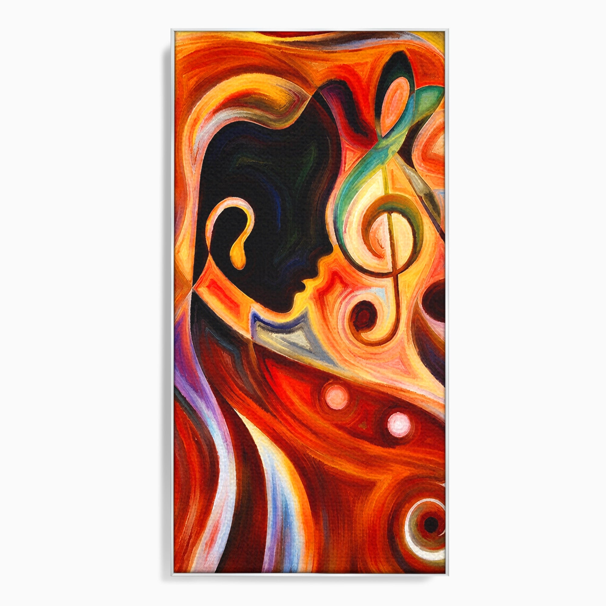 Tablou Canvas Premium LuxCanva® R1008, Fata Si Muzica, Fata, Muzica, Abstract, Arta, Living, Culori Vibrante