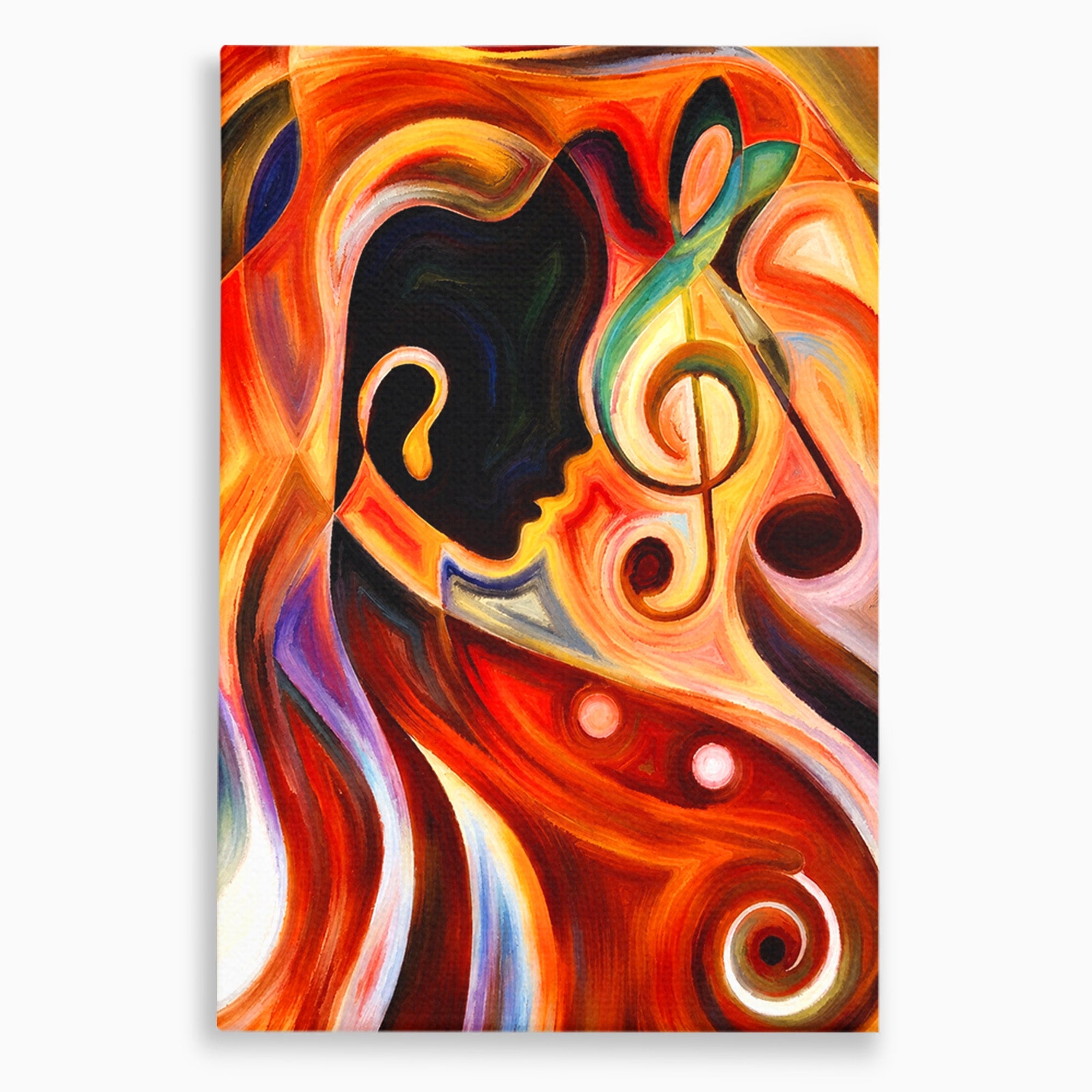 Tablou Canvas Premium LuxCanva® R1008, Fata Si Muzica, Fata, Muzica, Abstract, Arta, Living, Culori Vibrante