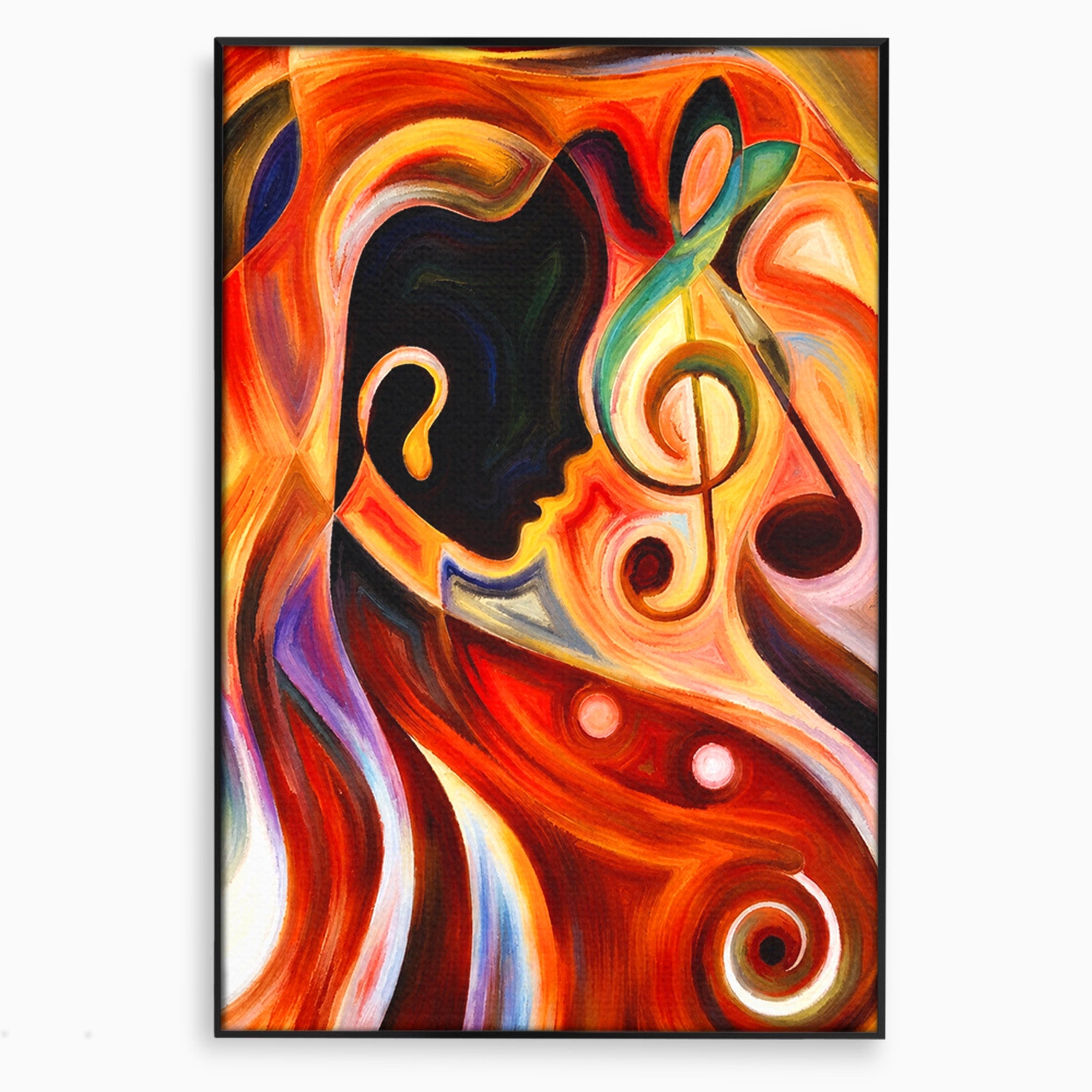 Tablou Canvas Premium LuxCanva® R1008, Fata Si Muzica, Fata, Muzica, Abstract, Arta, Living, Culori Vibrante