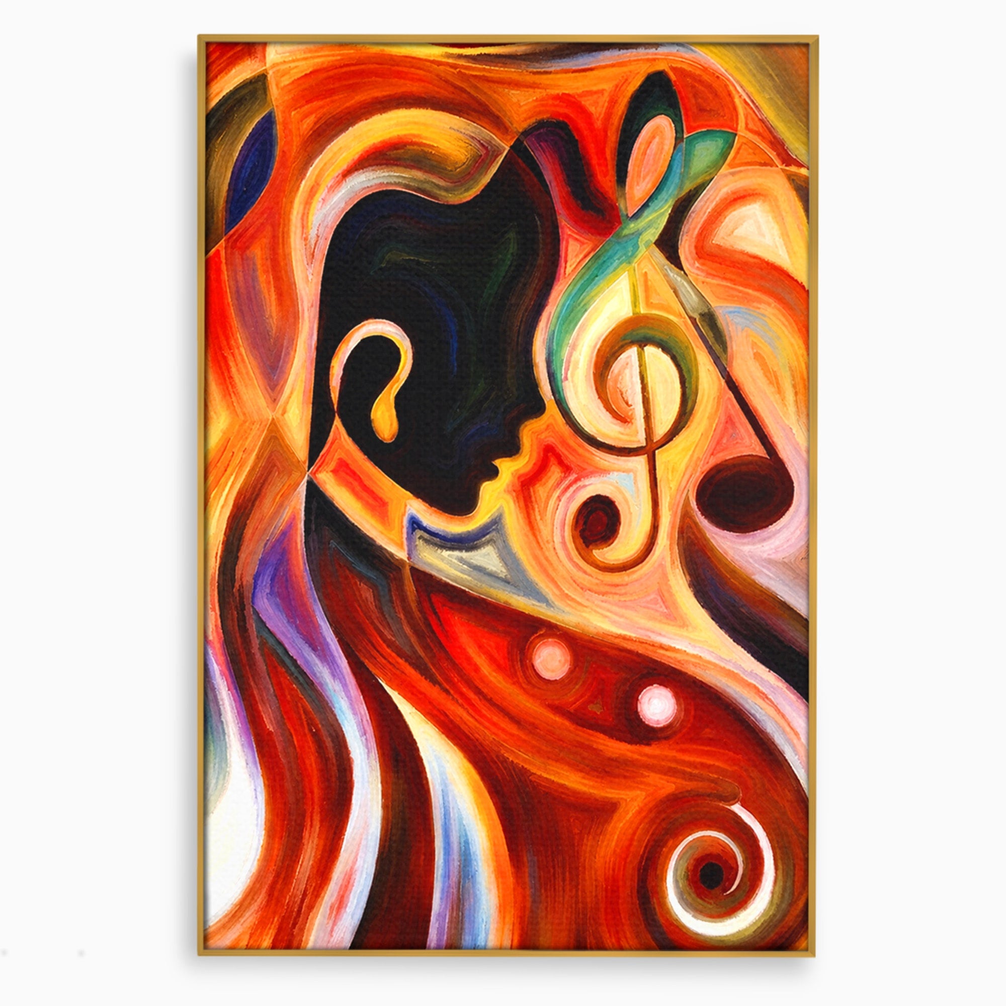 Tablou Canvas Premium LuxCanva® R1008, Fata Si Muzica, Fata, Muzica, Abstract, Arta, Living, Culori Vibrante