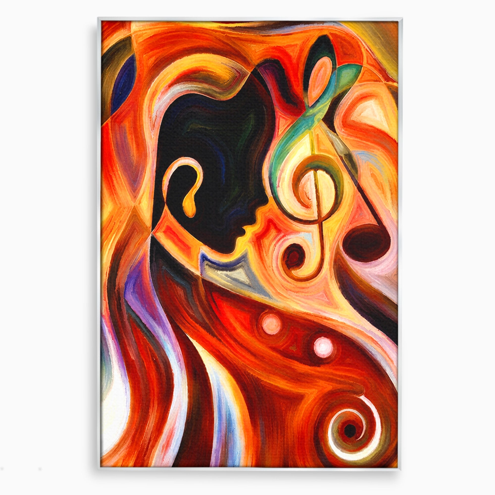 Tablou Canvas Premium LuxCanva® R1008, Fata Si Muzica, Fata, Muzica, Abstract, Arta, Living, Culori Vibrante