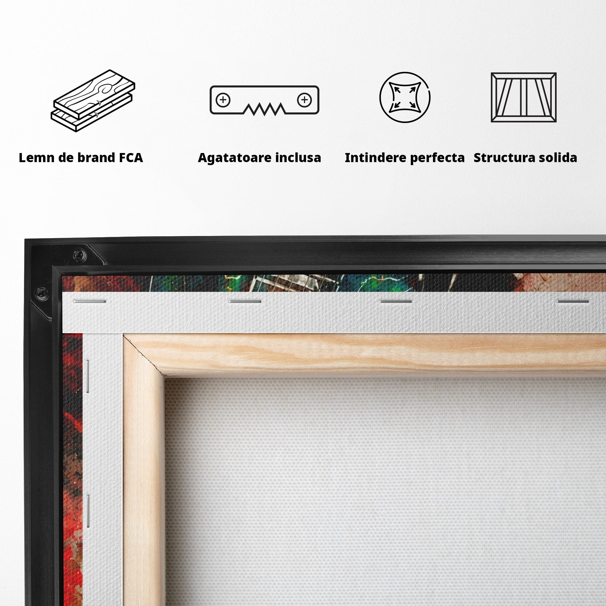 Tablou Canvas Premium LuxCanva® R1010, Chitara Electrica In Actiune, Chitara, Muzica, Arta, Living, Rock, Culori Vibrante