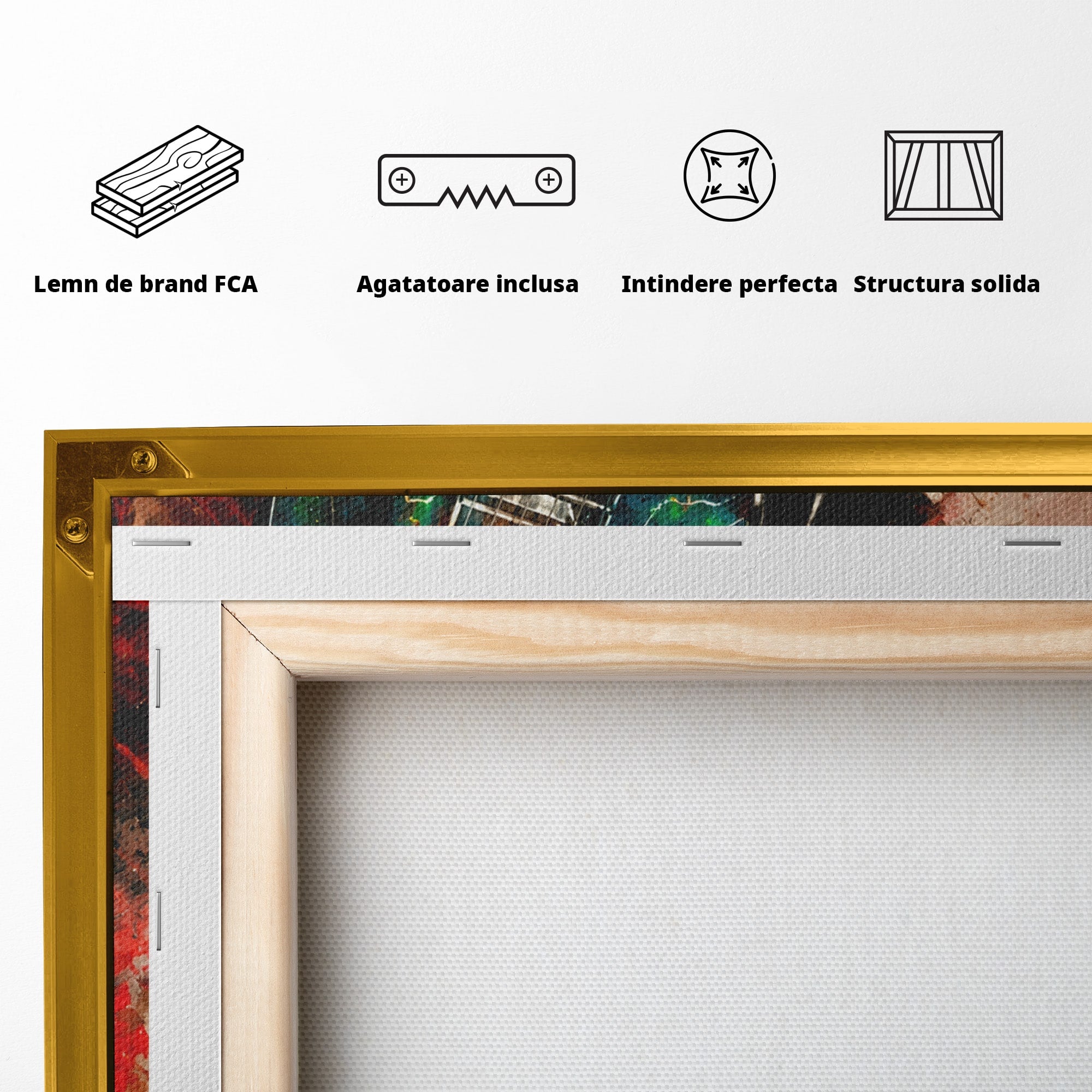 Tablou Canvas Premium LuxCanva® R1010, Chitara Electrica In Actiune, Chitara, Muzica, Arta, Living, Rock, Culori Vibrante