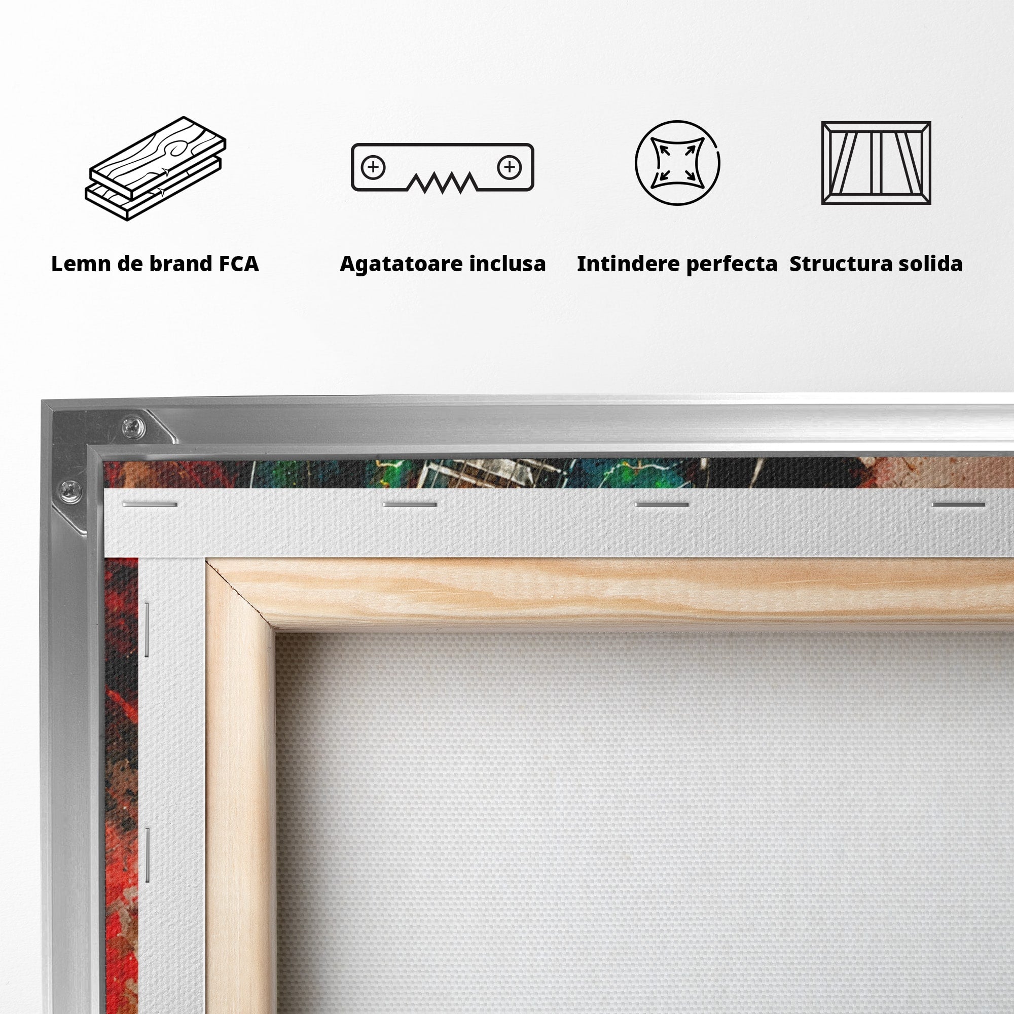Tablou Canvas Premium LuxCanva® R1010, Chitara Electrica In Actiune, Chitara, Muzica, Arta, Living, Rock, Culori Vibrante