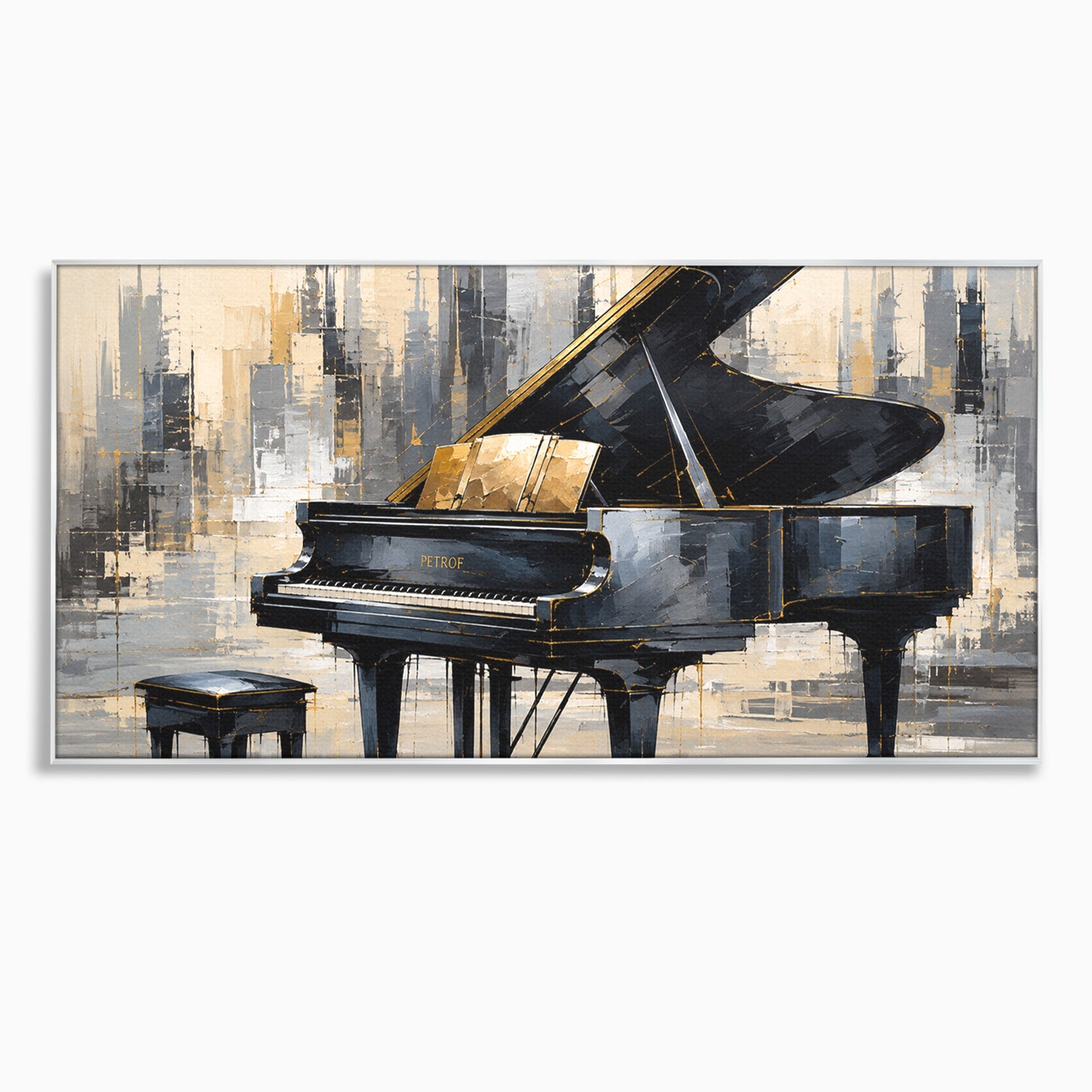 Tablou Canvas Premium LuxCanva® R1011, Pianul Elegant, Pian, Muzica, Abstract, Eleganta, Living, Birou, Culori Vibrante