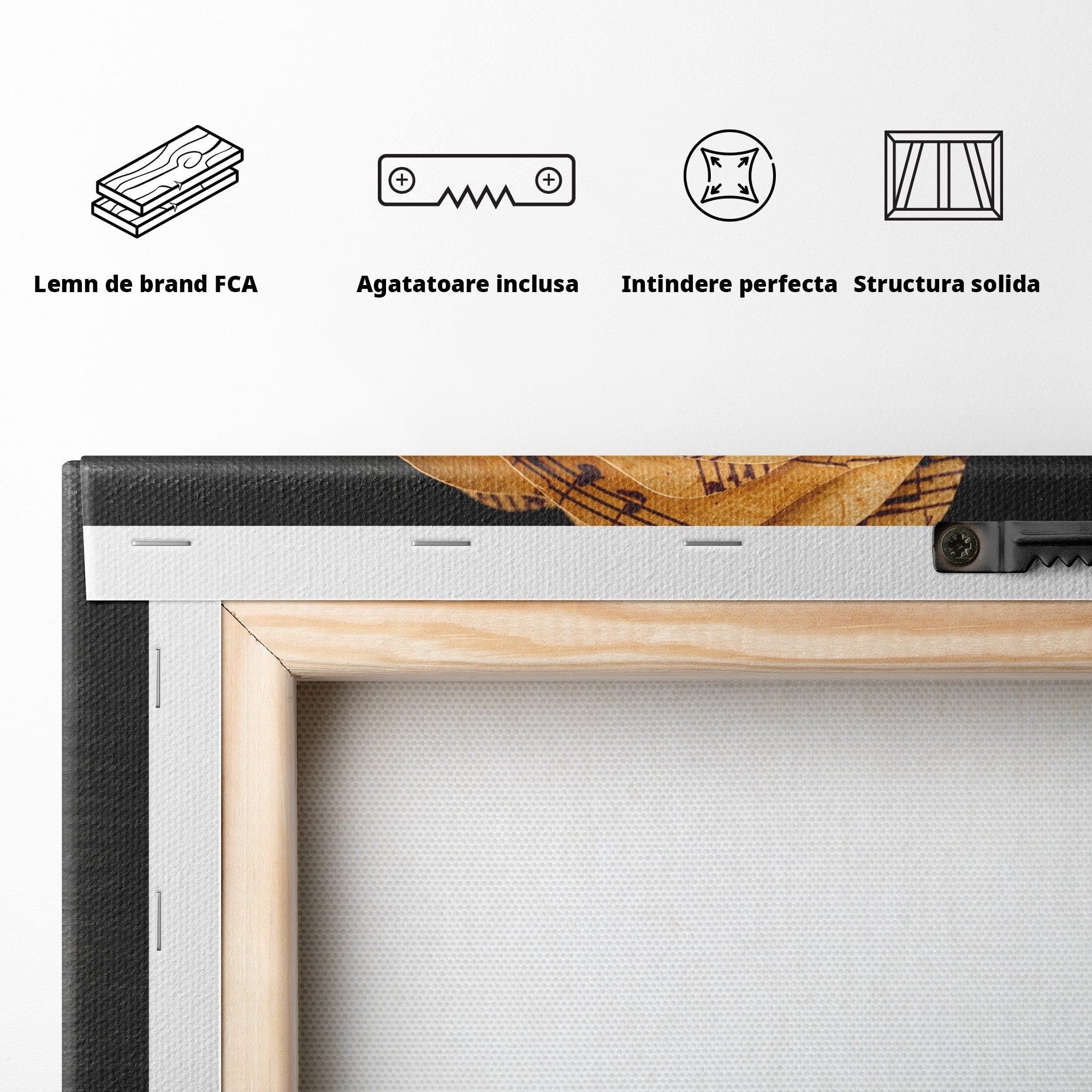 Tablou Canvas Premium LuxCanva® R1012, Trandafir Muzical, Trandafir, Muzica, Arta, Birou, Dormitor, Culori Vibrante