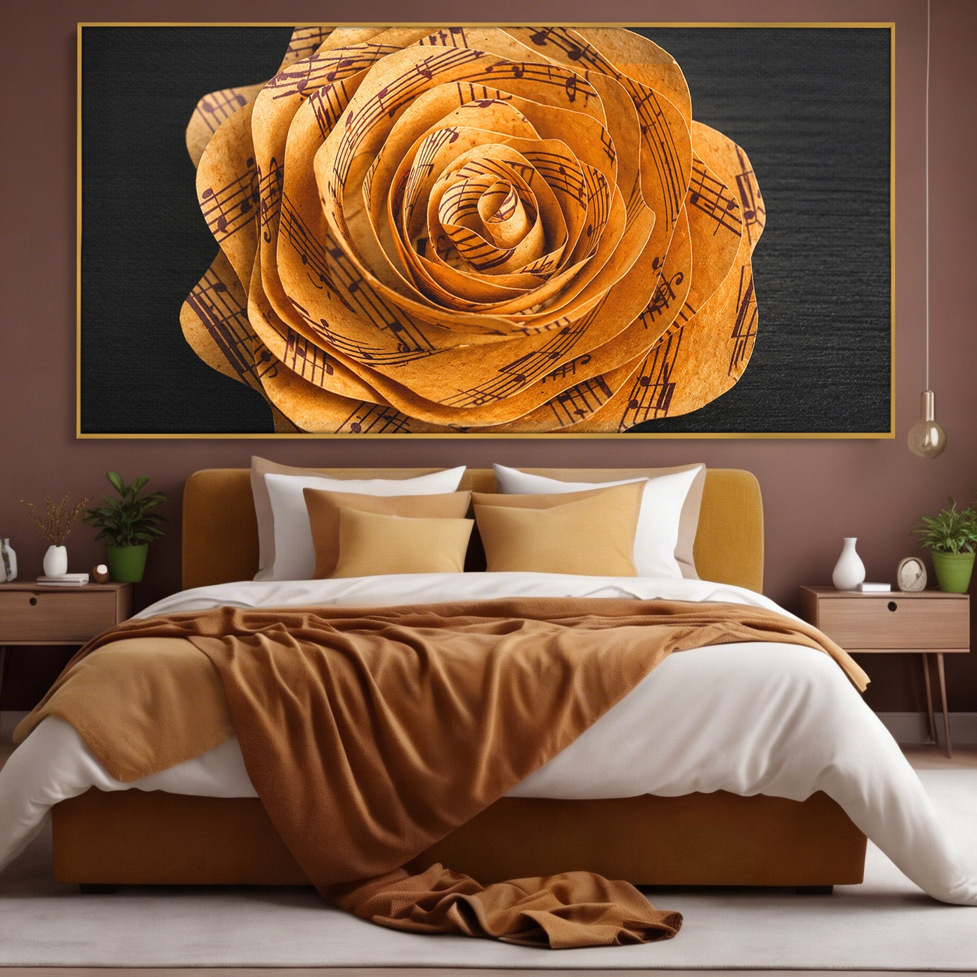 Tablou Canvas Premium LuxCanva® R1012, Trandafir Muzical, Trandafir, Muzica, Arta, Birou, Dormitor, Culori Vibrante