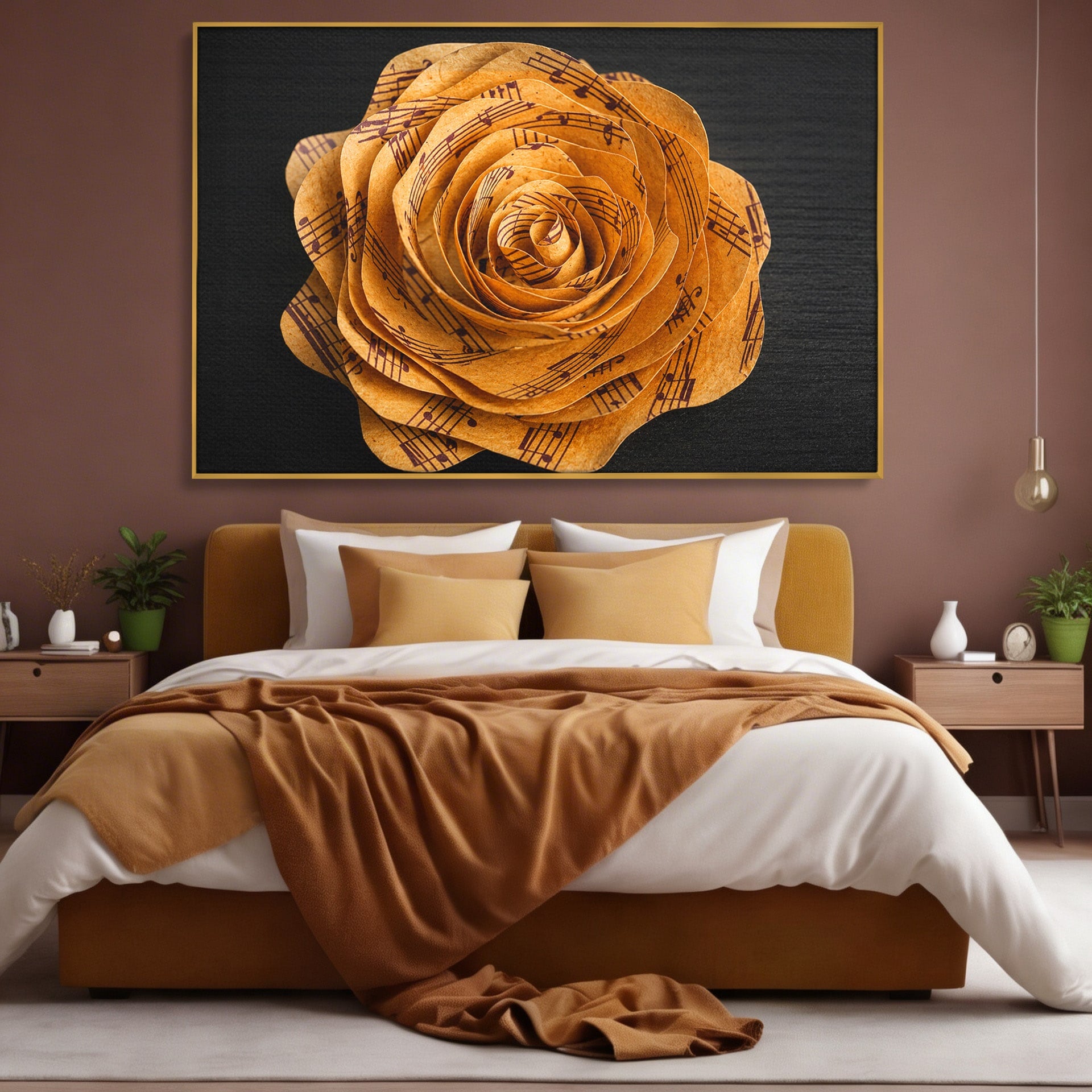 Tablou Canvas Premium LuxCanva® R1012, Trandafir Muzical, Trandafir, Muzica, Arta, Birou, Dormitor, Culori Vibrante