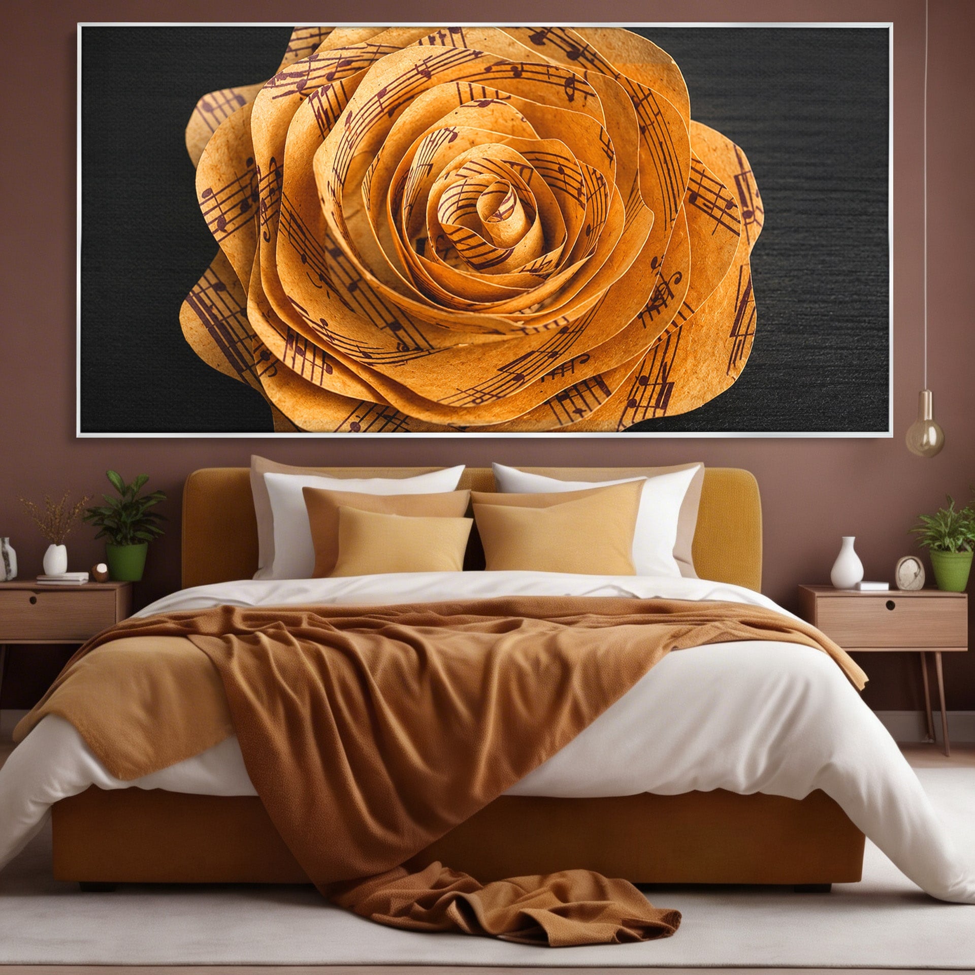 Tablou Canvas Premium LuxCanva® R1012, Trandafir Muzical, Trandafir, Muzica, Arta, Birou, Dormitor, Culori Vibrante
