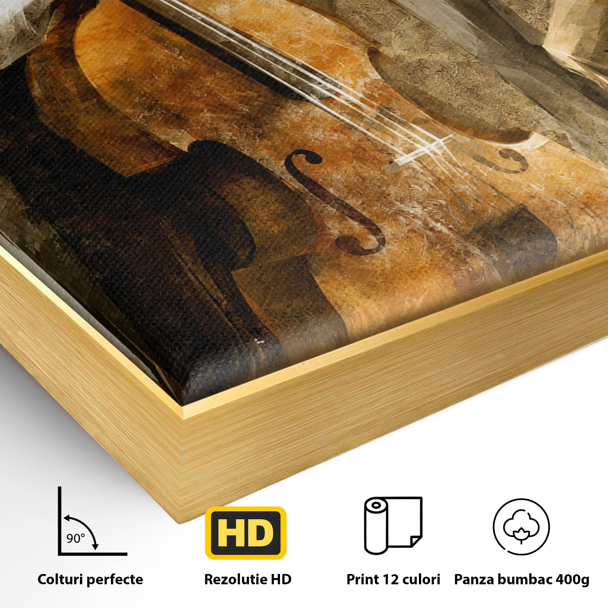 Tablou Canvas Premium LuxCanva® R1014, Trio Muzical de Jazz, Jazz, Muzica, Instrumente, Arta, Living, Birou, Culori Vibrante