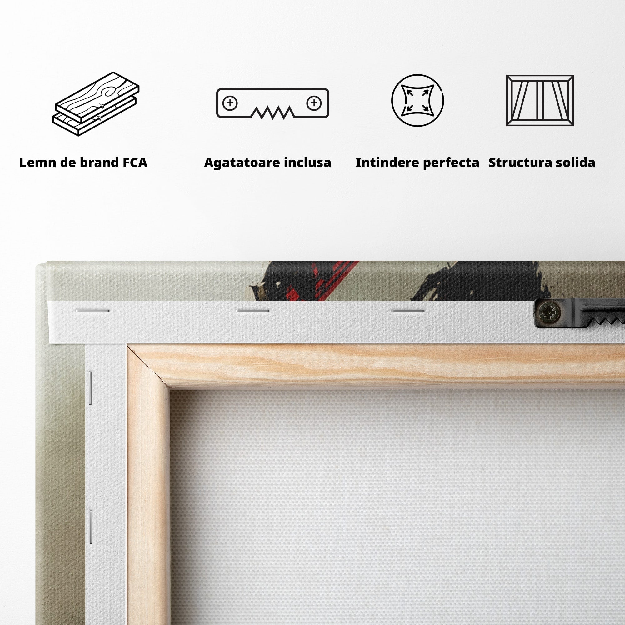 Tablou Canvas Premium LuxCanva® R1015, Chitaristul Umbrelor, Chitarist, Muzica, Rock, Dinamism, Dormitor, Culori Vibrante