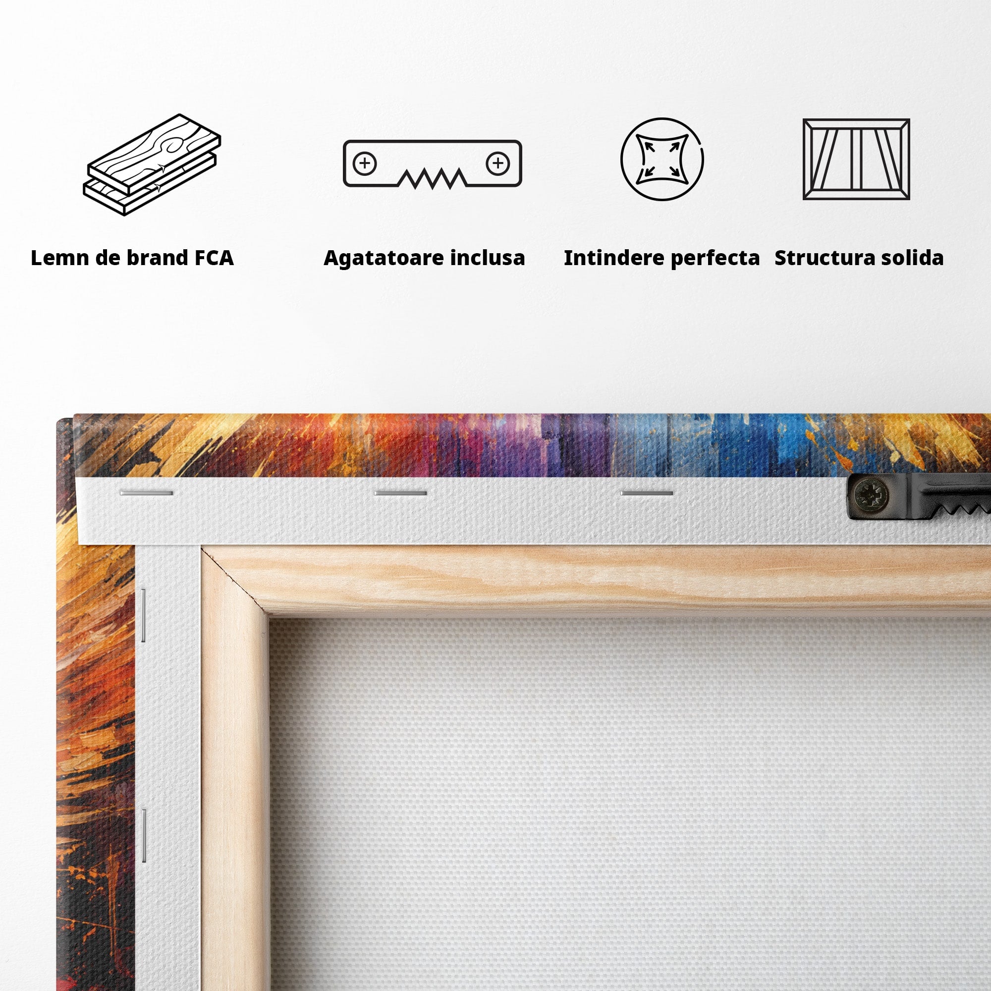 Tablou Canvas Premium LuxCanva® R1016, Pianul Aripi de Foc, Pian, Aripi, Foc, Arta Abstracta, Living, Culori Vibrante