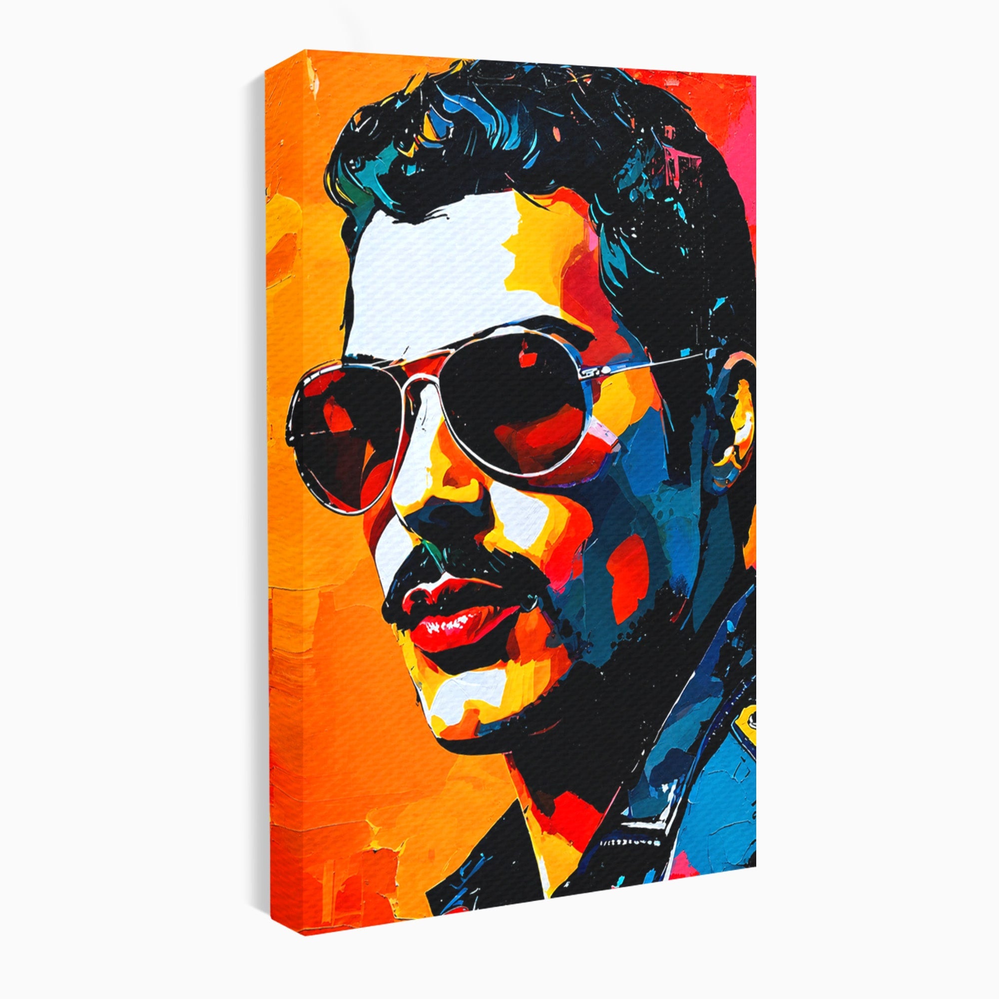 Tablou Canvas Premium LuxCanva® R1017, Portret Rock Iconic, Portret, Muzica, Rock, Living, Arta, Culori Vibrante