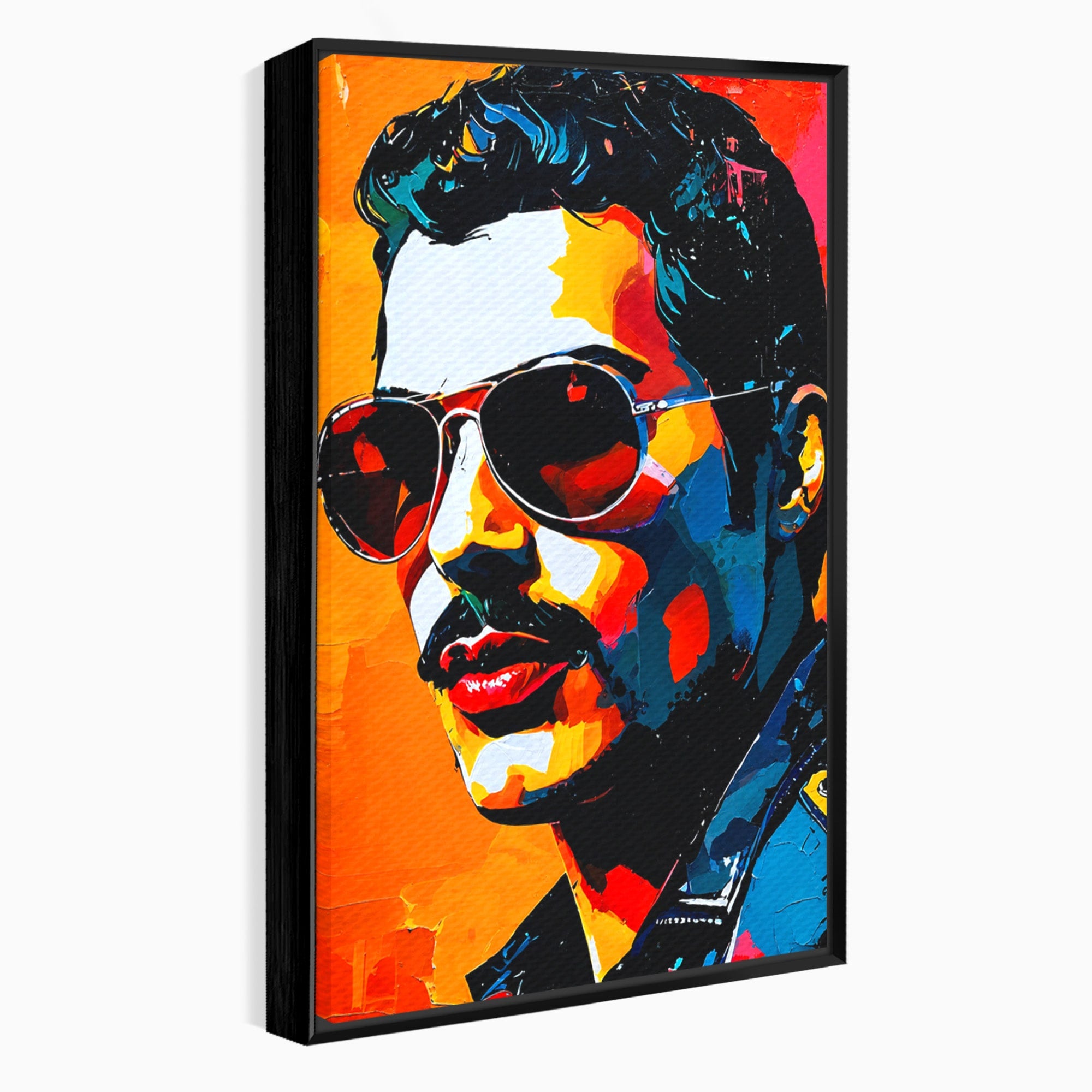 Tablou Canvas Premium LuxCanva® R1017, Portret Rock Iconic, Portret, Muzica, Rock, Living, Arta, Culori Vibrante