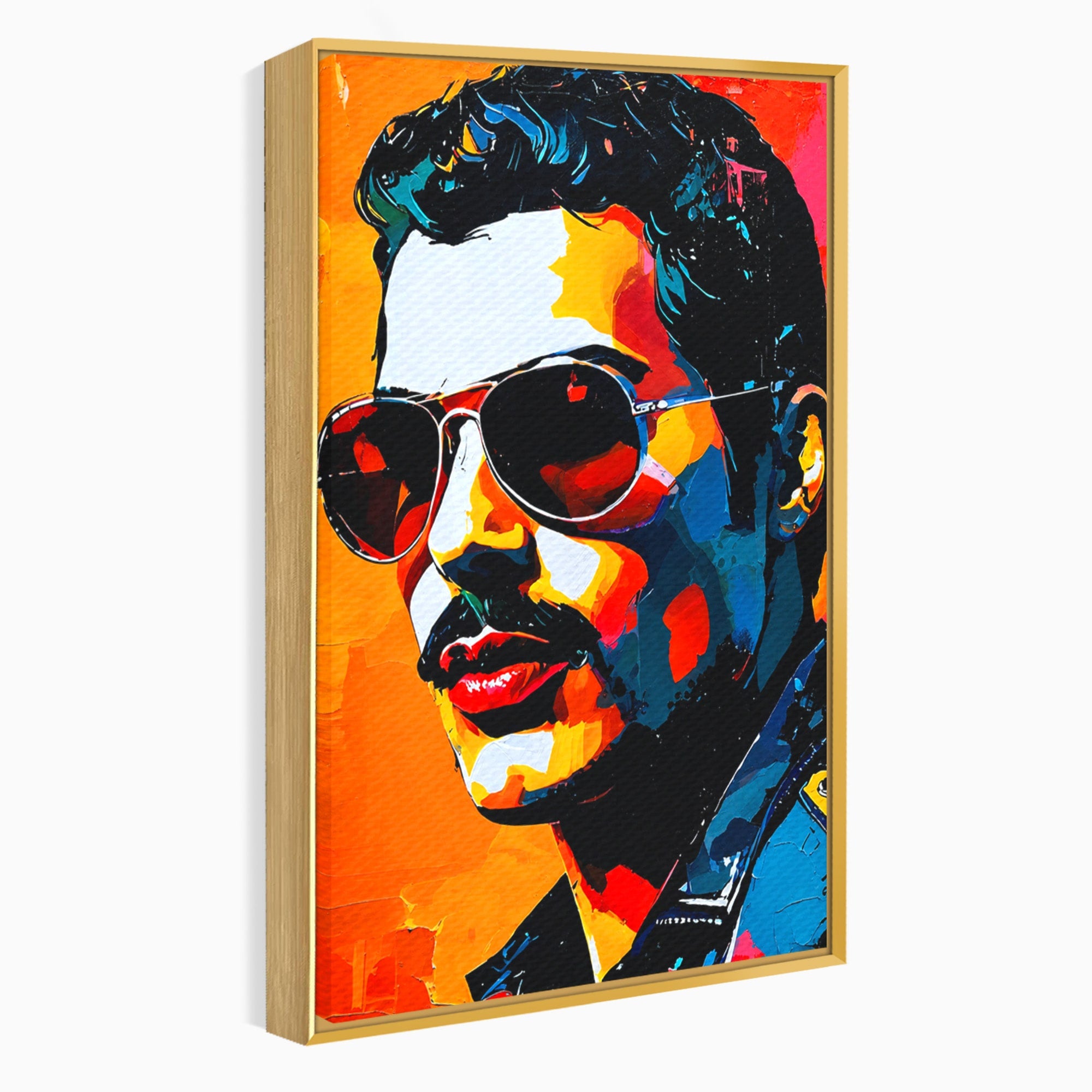 Tablou Canvas Premium LuxCanva® R1017, Portret Rock Iconic, Portret, Muzica, Rock, Living, Arta, Culori Vibrante