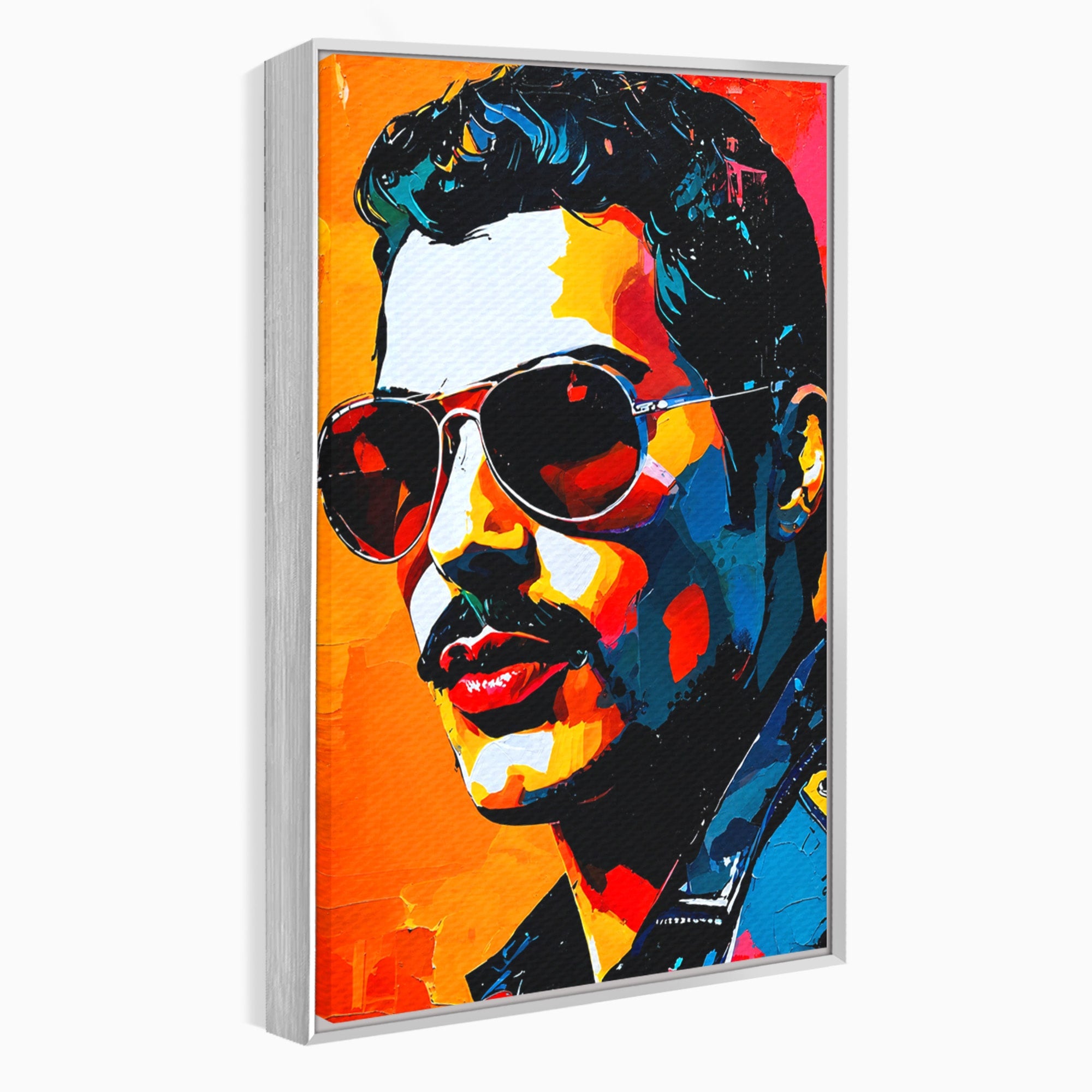 Tablou Canvas Premium LuxCanva® R1017, Portret Rock Iconic, Portret, Muzica, Rock, Living, Arta, Culori Vibrante