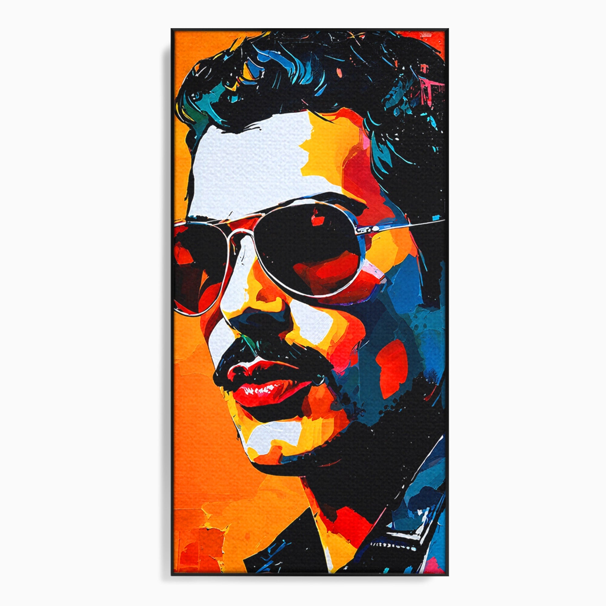 Tablou Canvas Premium LuxCanva® R1017, Portret Rock Iconic, Portret, Muzica, Rock, Living, Arta, Culori Vibrante