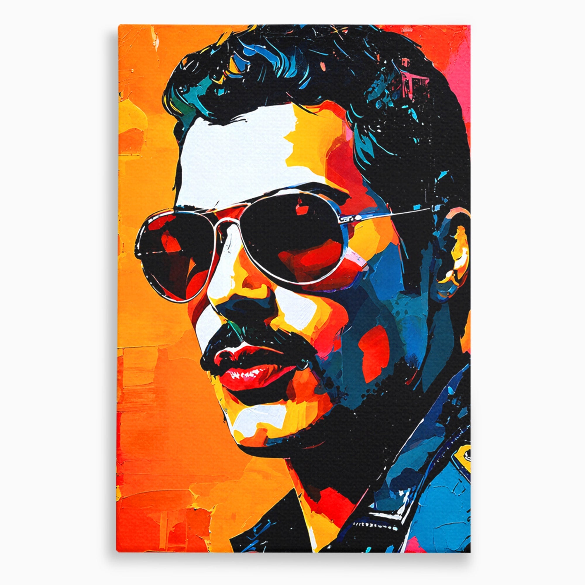 Tablou Canvas Premium LuxCanva® R1017, Portret Rock Iconic, Portret, Muzica, Rock, Living, Arta, Culori Vibrante