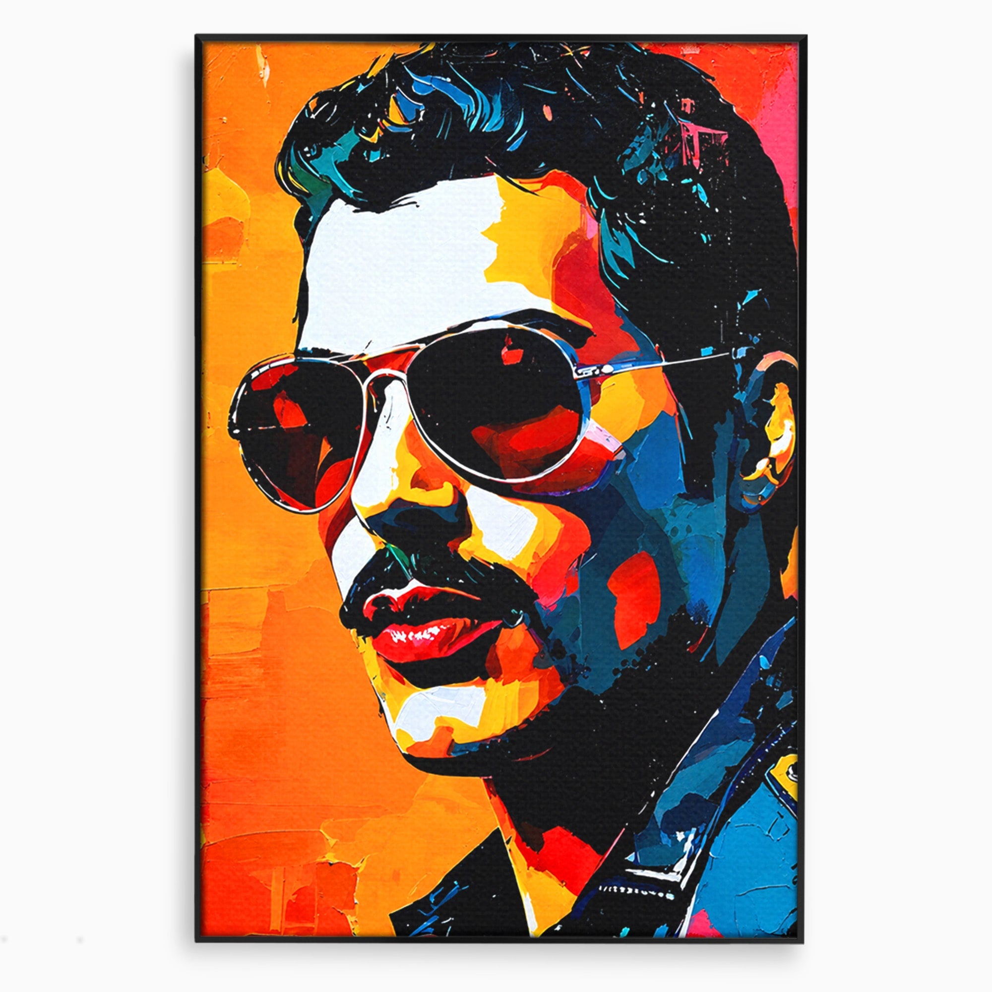 Tablou Canvas Premium LuxCanva® R1017, Portret Rock Iconic, Portret, Muzica, Rock, Living, Arta, Culori Vibrante