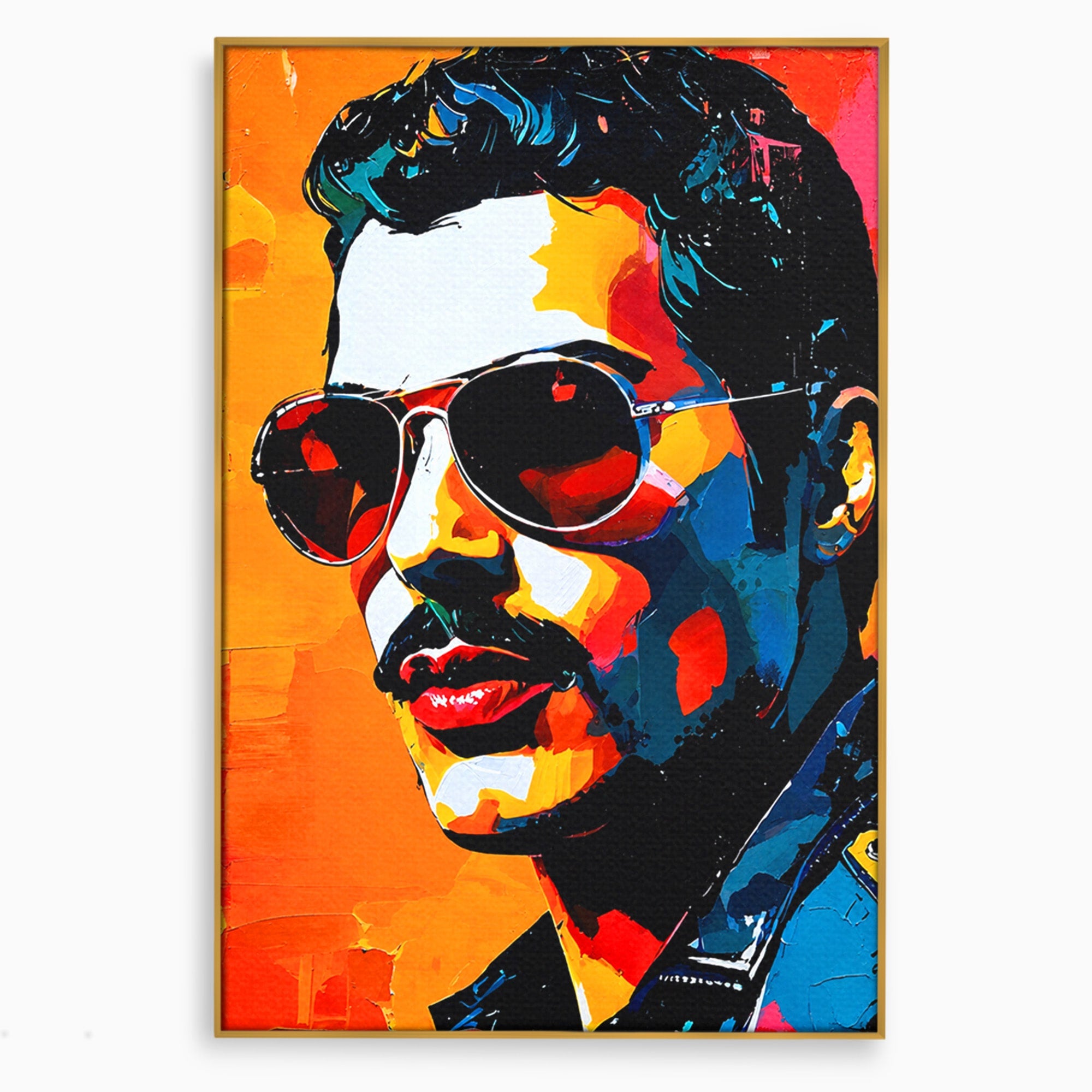 Tablou Canvas Premium LuxCanva® R1017, Portret Rock Iconic, Portret, Muzica, Rock, Living, Arta, Culori Vibrante