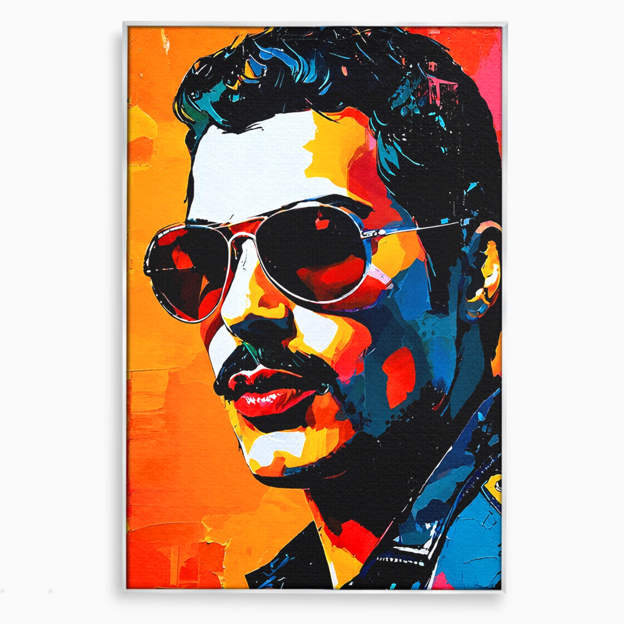 Tablou Canvas Premium LuxCanva® R1017, Portret Rock Iconic, Portret, Muzica, Rock, Living, Arta, Culori Vibrante