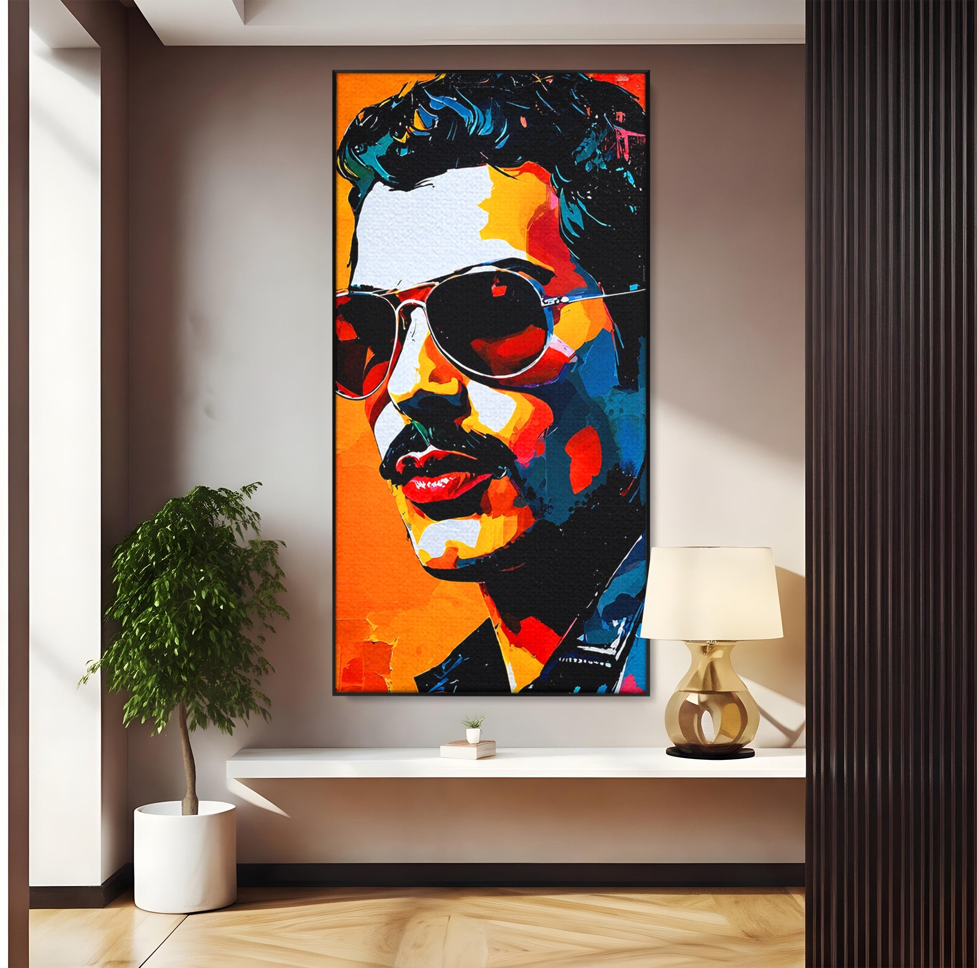 Tablou Canvas Premium LuxCanva® R1017, Portret Rock Iconic, Portret, Muzica, Rock, Living, Arta, Culori Vibrante