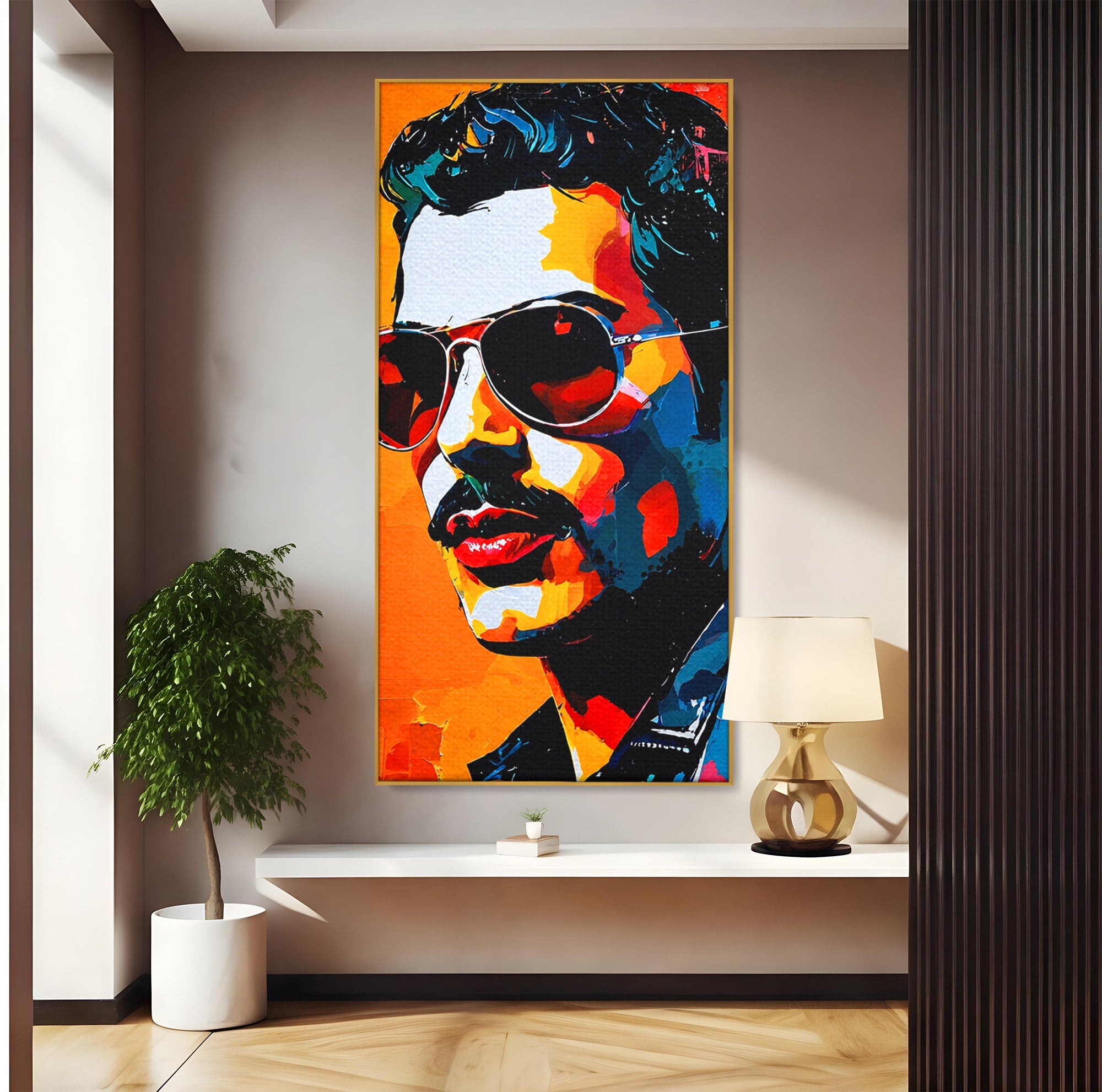 Tablou Canvas Premium LuxCanva® R1017, Portret Rock Iconic, Portret, Muzica, Rock, Living, Arta, Culori Vibrante