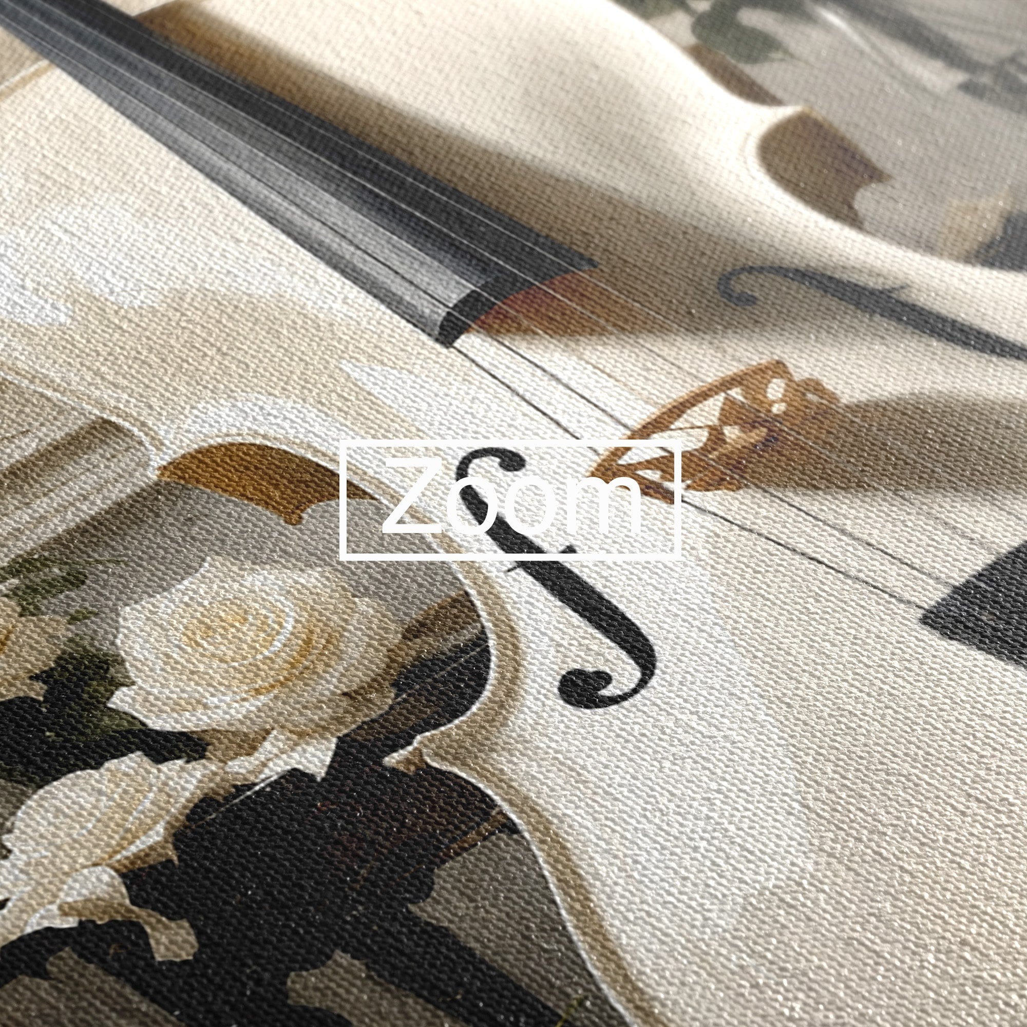 Tablou Canvas Premium LuxCanva® R1018, Violoncelul Alb, Violoncel, Flori, Eleganta, Muzica, Living, Culori Vibrante