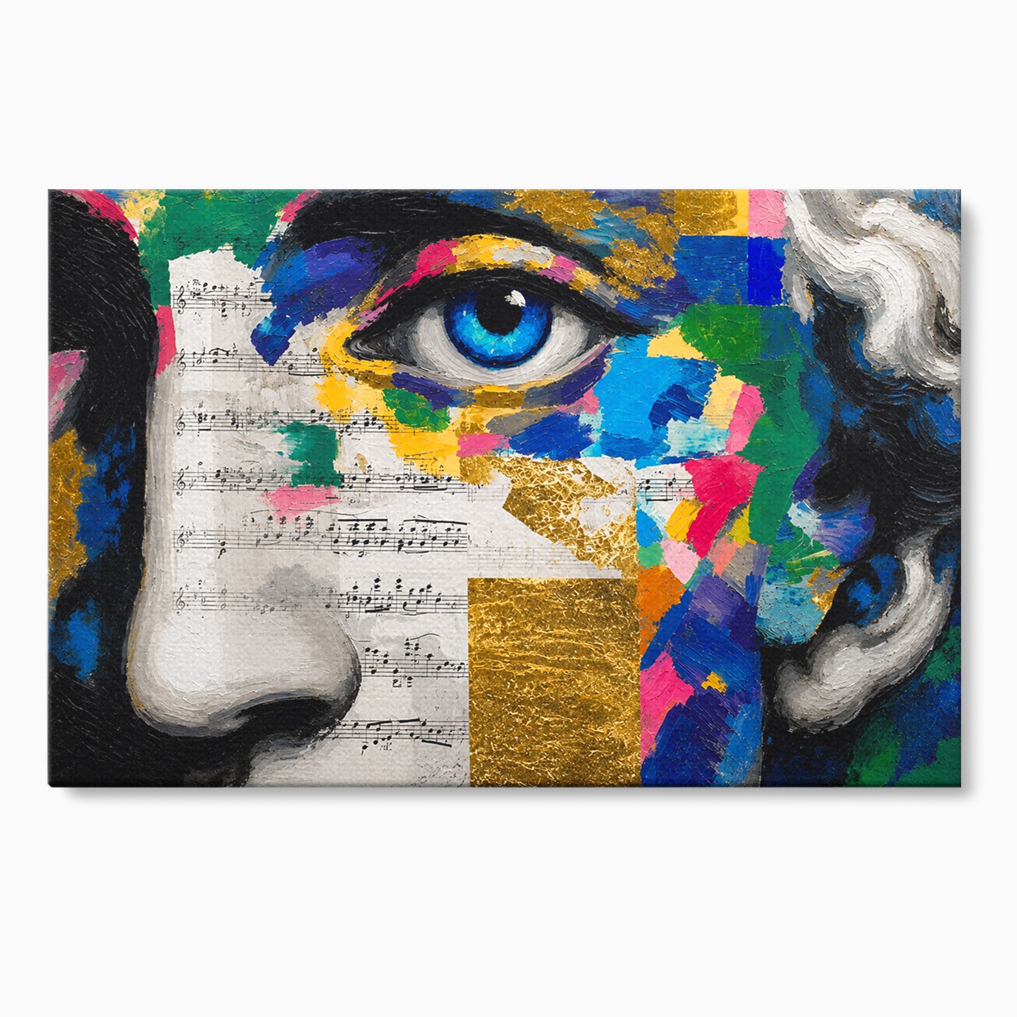 Tablou Canvas Premium LuxCanva® R1020, Privire Artistica Abstracție, Portret, Abstract, Muzica, Arta, Living, Culori Vibrante