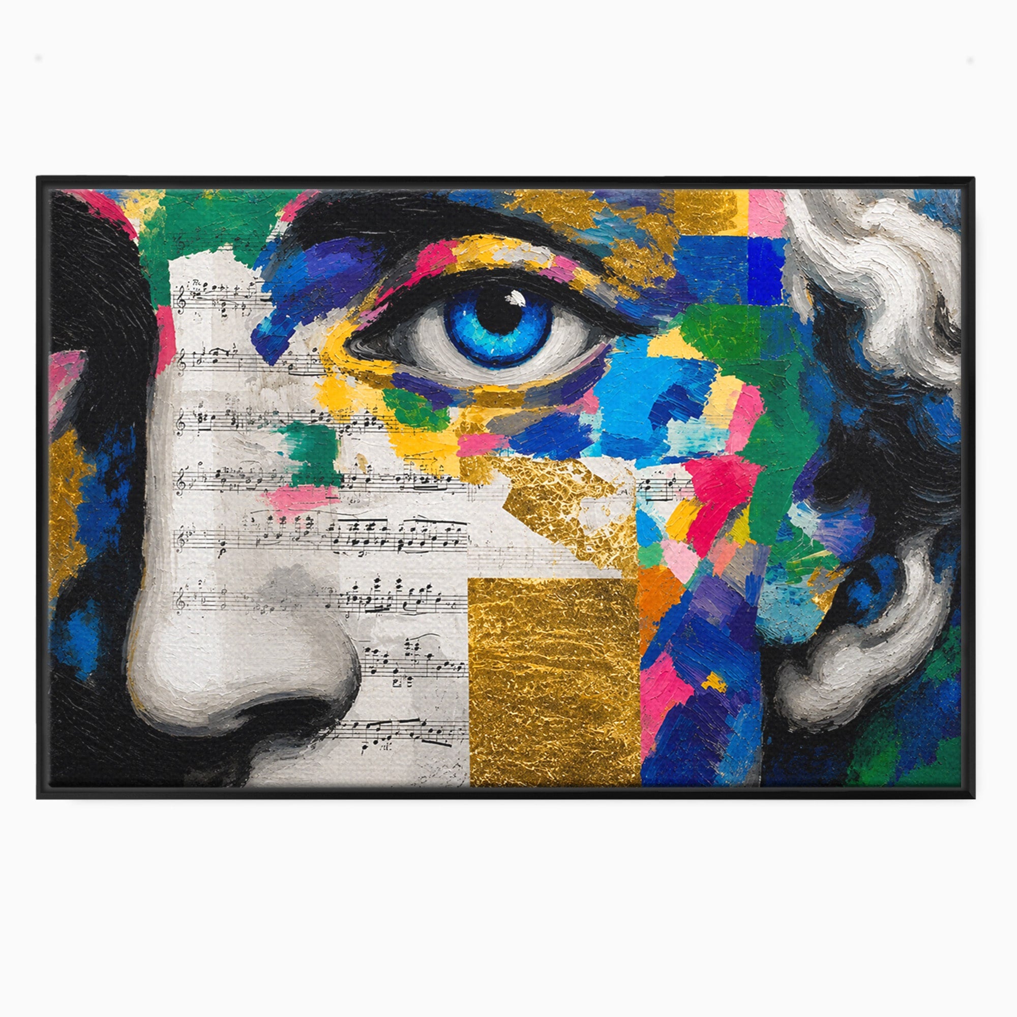 Tablou Canvas Premium LuxCanva® R1020, Privire Artistica Abstracție, Portret, Abstract, Muzica, Arta, Living, Culori Vibrante