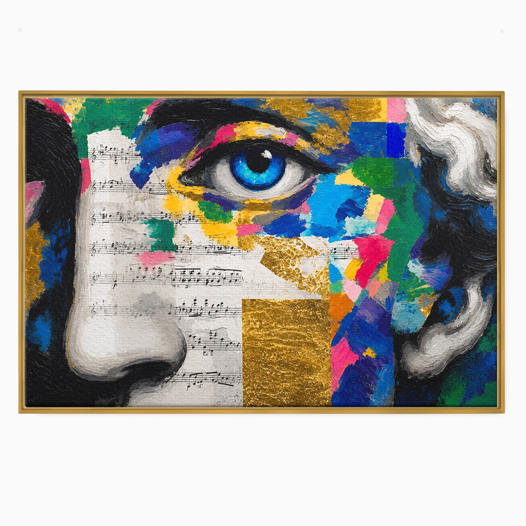 Tablou Canvas Premium LuxCanva® R1020, Privire Artistica Abstracție, Portret, Abstract, Muzica, Arta, Living, Culori Vibrante