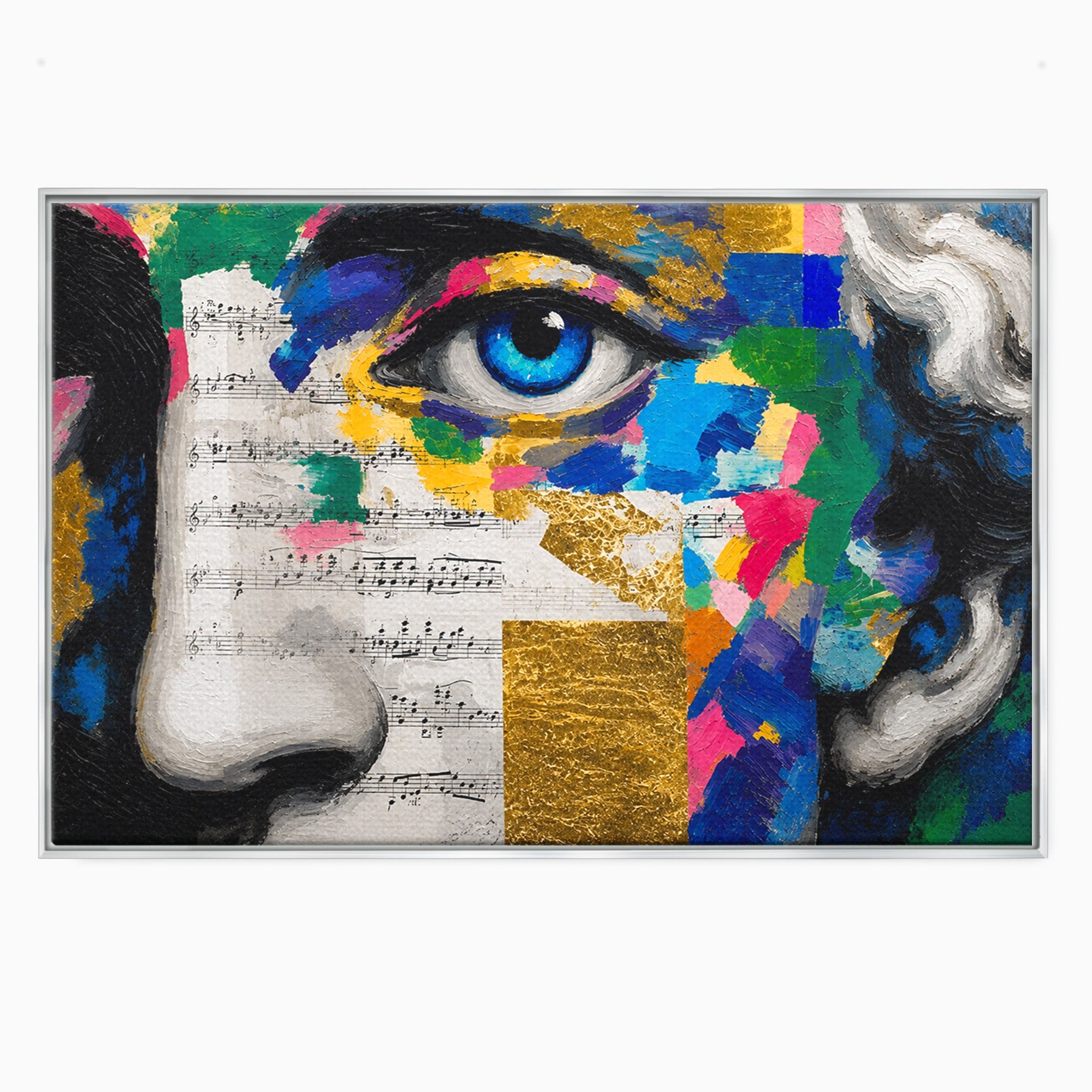 Tablou Canvas Premium LuxCanva® R1020, Privire Artistica Abstracție, Portret, Abstract, Muzica, Arta, Living, Culori Vibrante