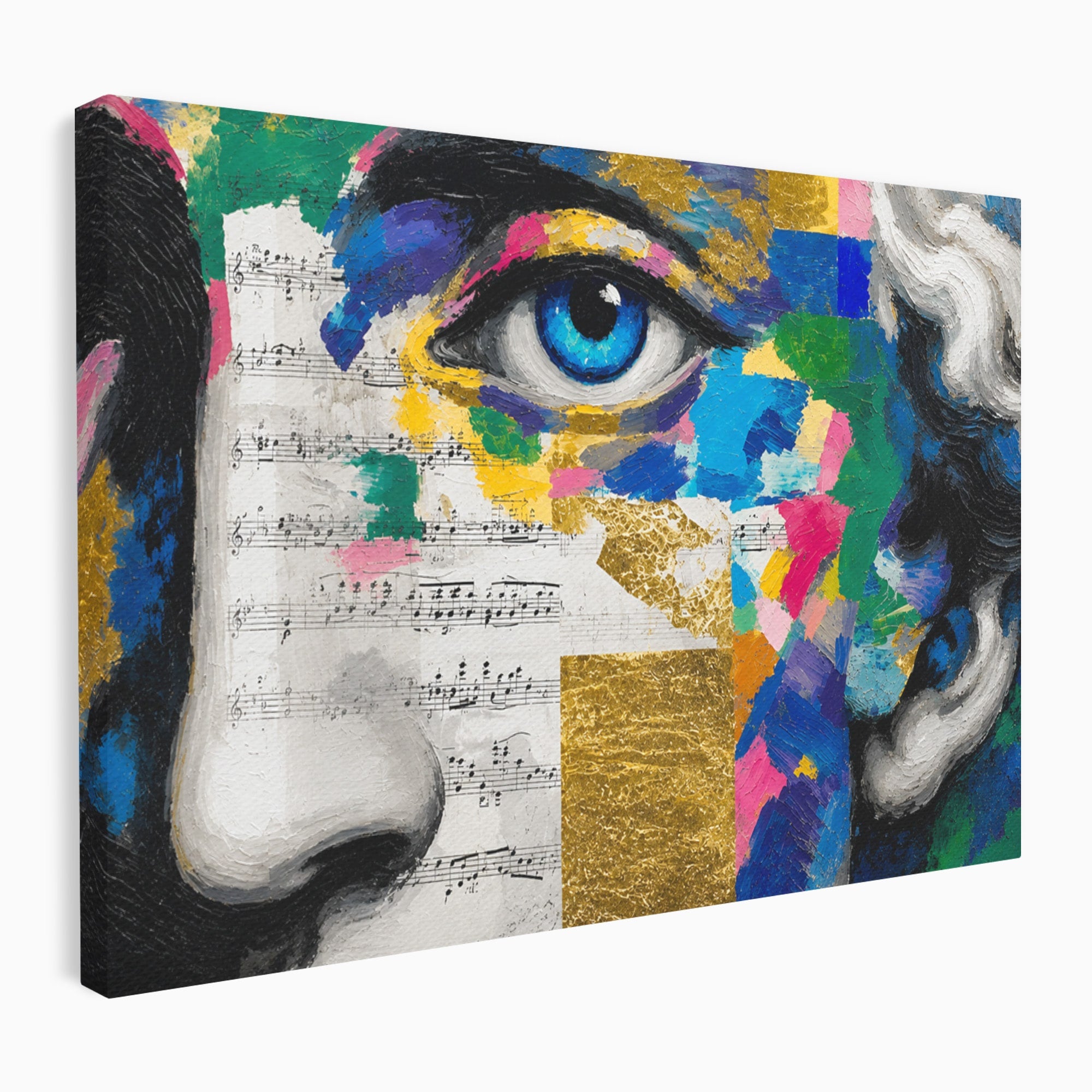Tablou Canvas Premium LuxCanva® R1020, Privire Artistica Abstracție, Portret, Abstract, Muzica, Arta, Living, Culori Vibrante