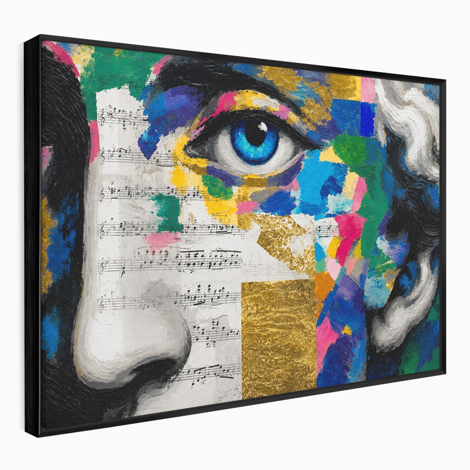 Tablou Canvas Premium LuxCanva® R1020, Privire Artistica Abstracție, Portret, Abstract, Muzica, Arta, Living, Culori Vibrante