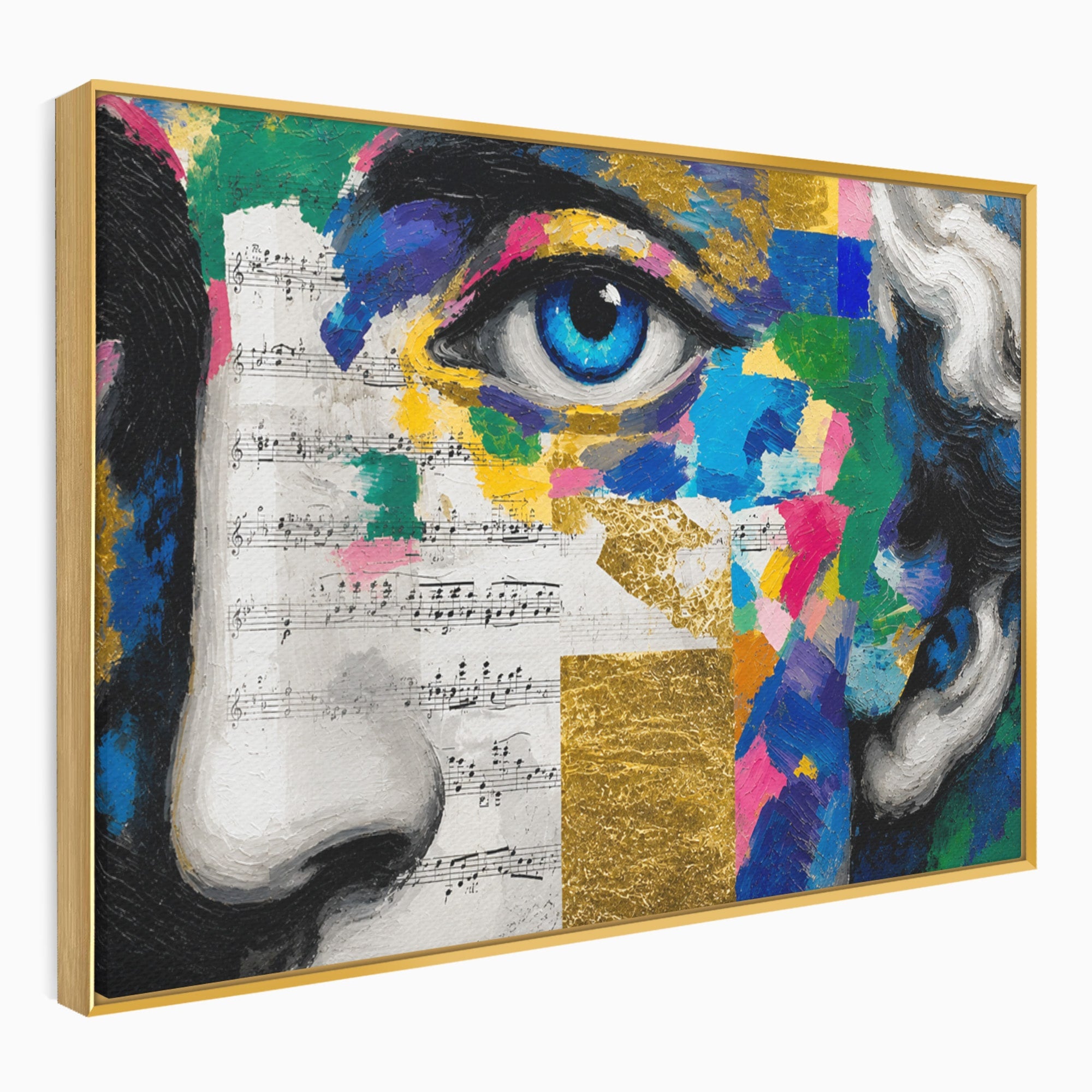 Tablou Canvas Premium LuxCanva® R1020, Privire Artistica Abstracție, Portret, Abstract, Muzica, Arta, Living, Culori Vibrante