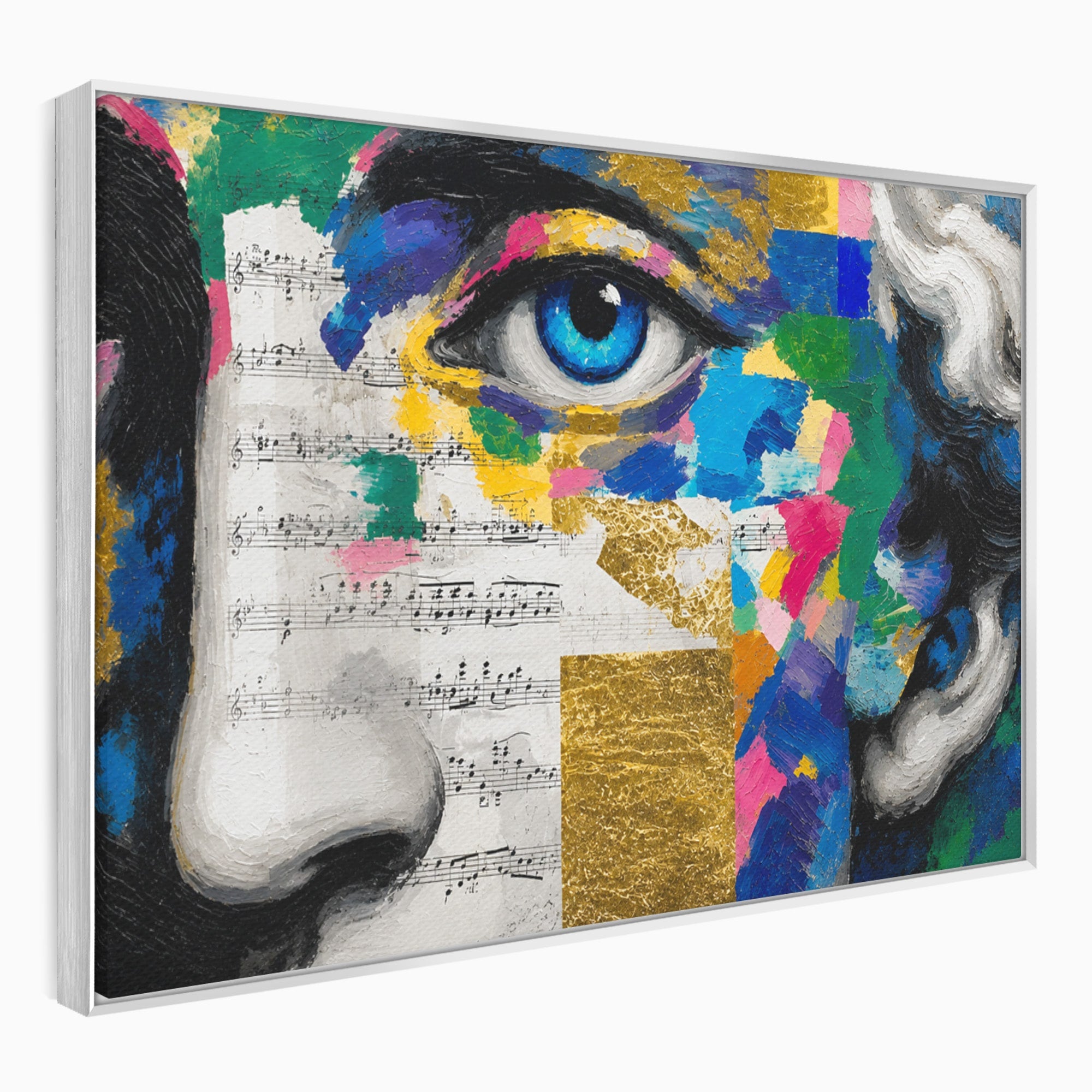 Tablou Canvas Premium LuxCanva® R1020, Privire Artistica Abstracție, Portret, Abstract, Muzica, Arta, Living, Culori Vibrante