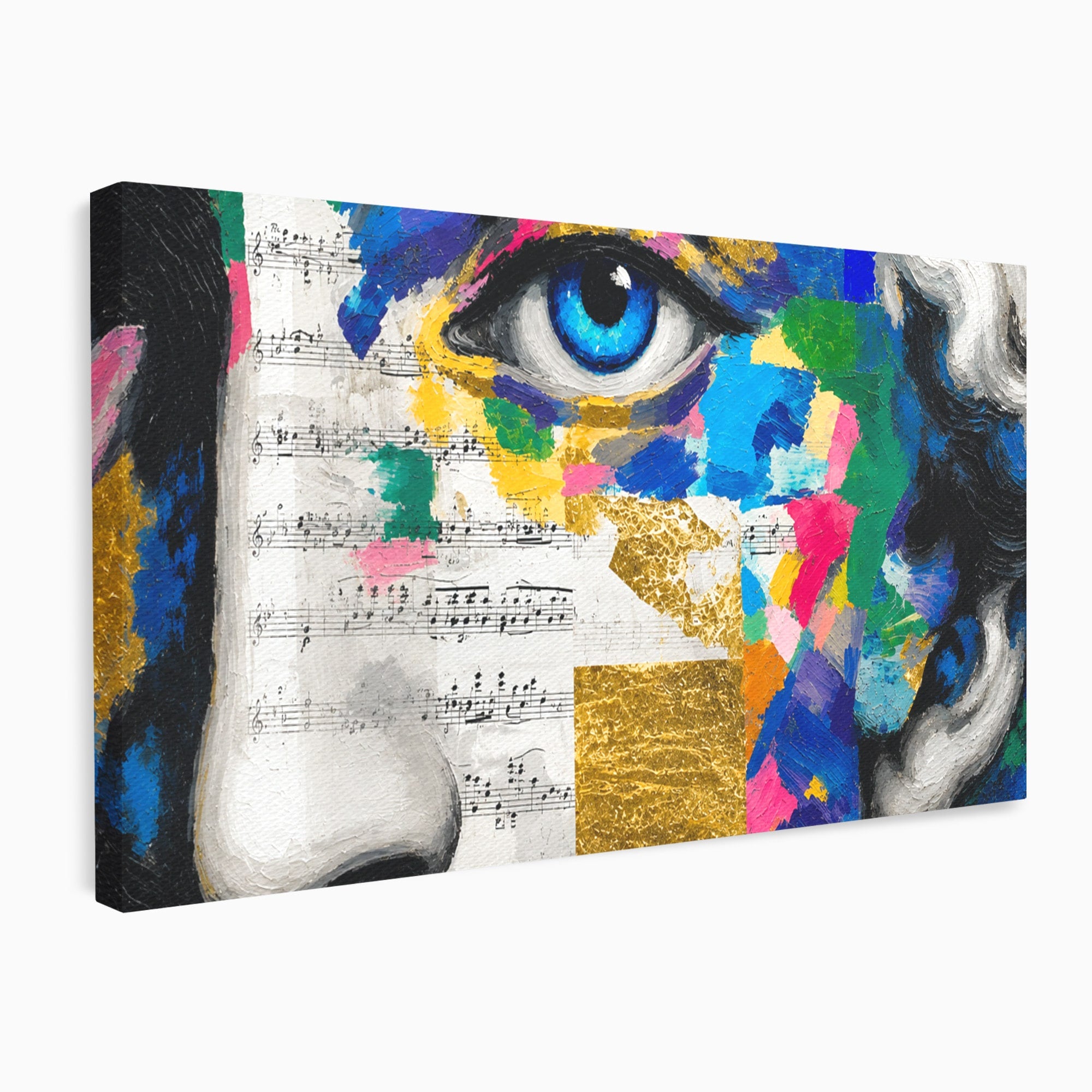 Tablou Canvas Premium LuxCanva® R1020, Privire Artistica Abstracție, Portret, Abstract, Muzica, Arta, Living, Culori Vibrante