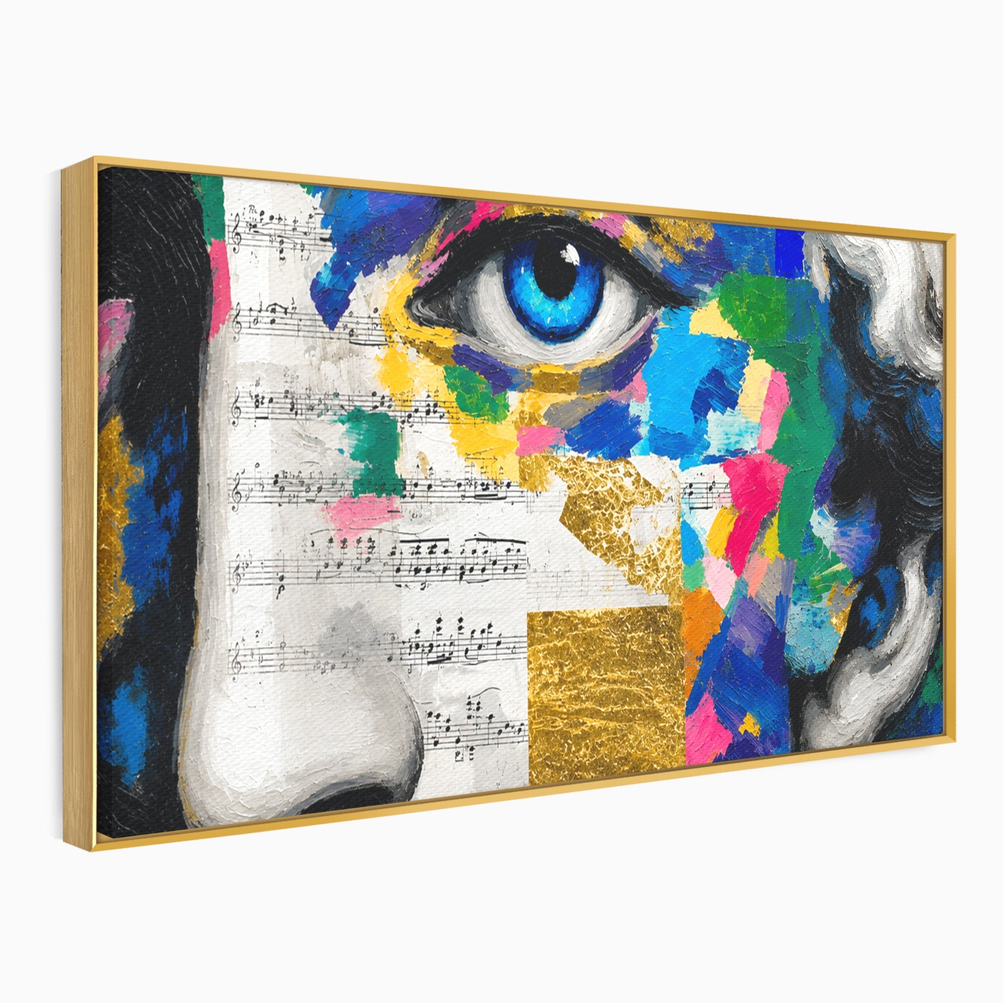 Tablou Canvas Premium LuxCanva® R1020, Privire Artistica Abstracție, Portret, Abstract, Muzica, Arta, Living, Culori Vibrante