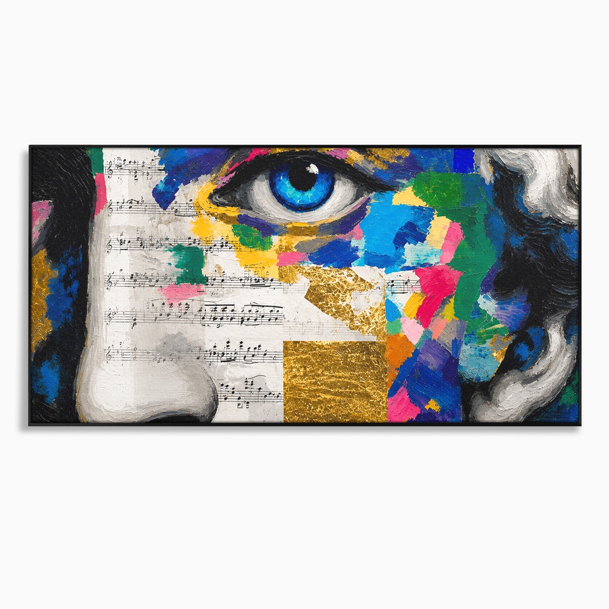 Tablou Canvas Premium LuxCanva® R1020, Privire Artistica Abstracție, Portret, Abstract, Muzica, Arta, Living, Culori Vibrante
