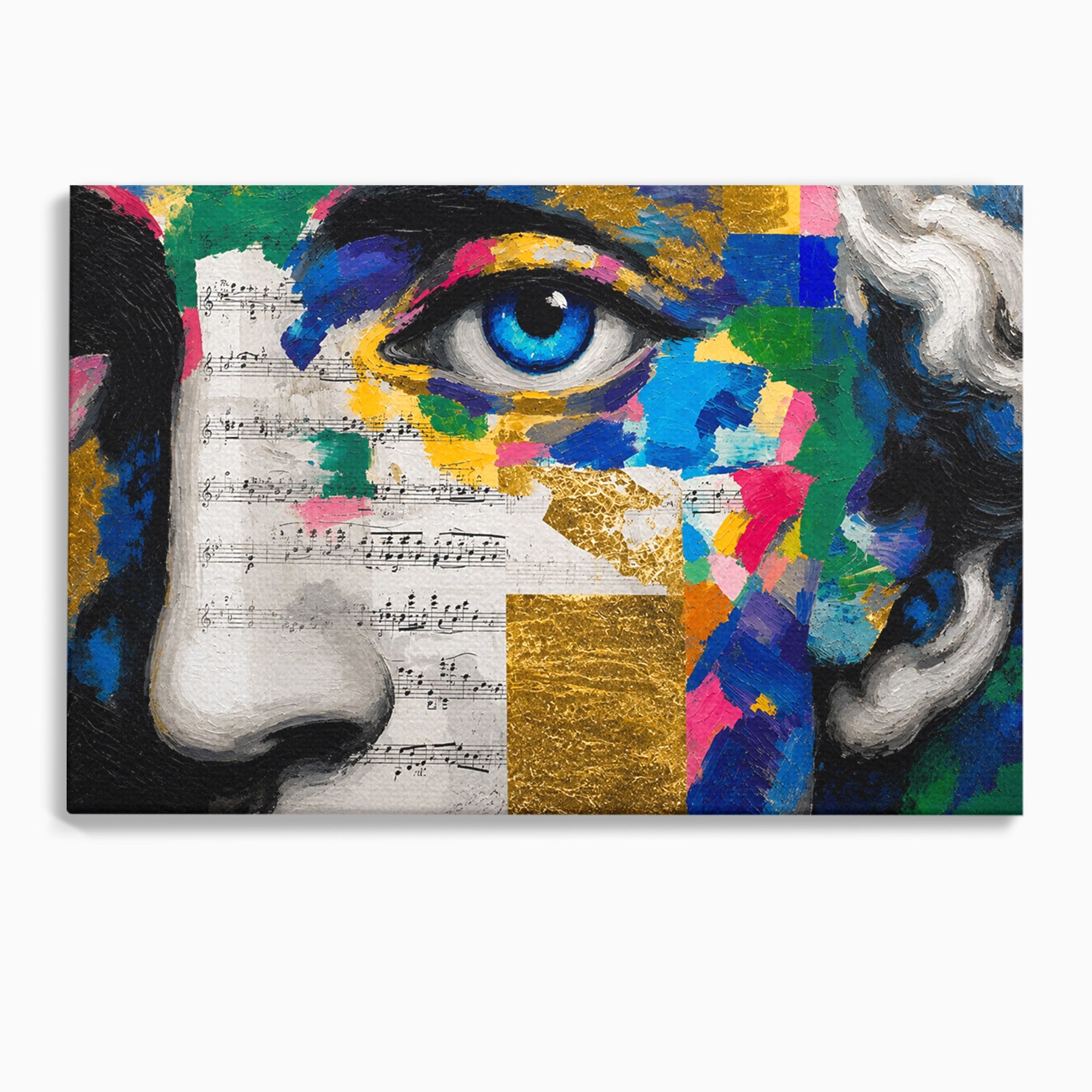 Tablou Canvas Premium LuxCanva® R1020, Privire Artistica Abstracție, Portret, Abstract, Muzica, Arta, Living, Culori Vibrante