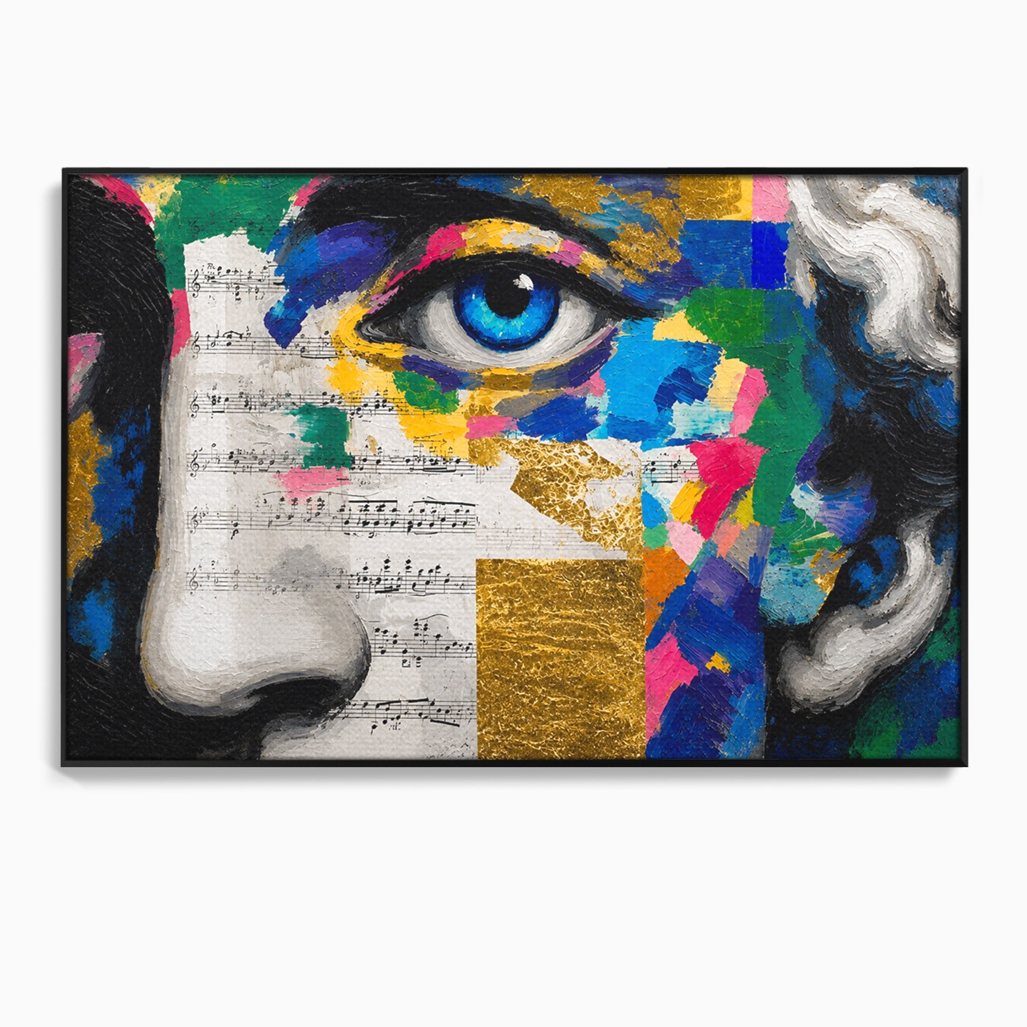 Tablou Canvas Premium LuxCanva® R1020, Privire Artistica Abstracție, Portret, Abstract, Muzica, Arta, Living, Culori Vibrante