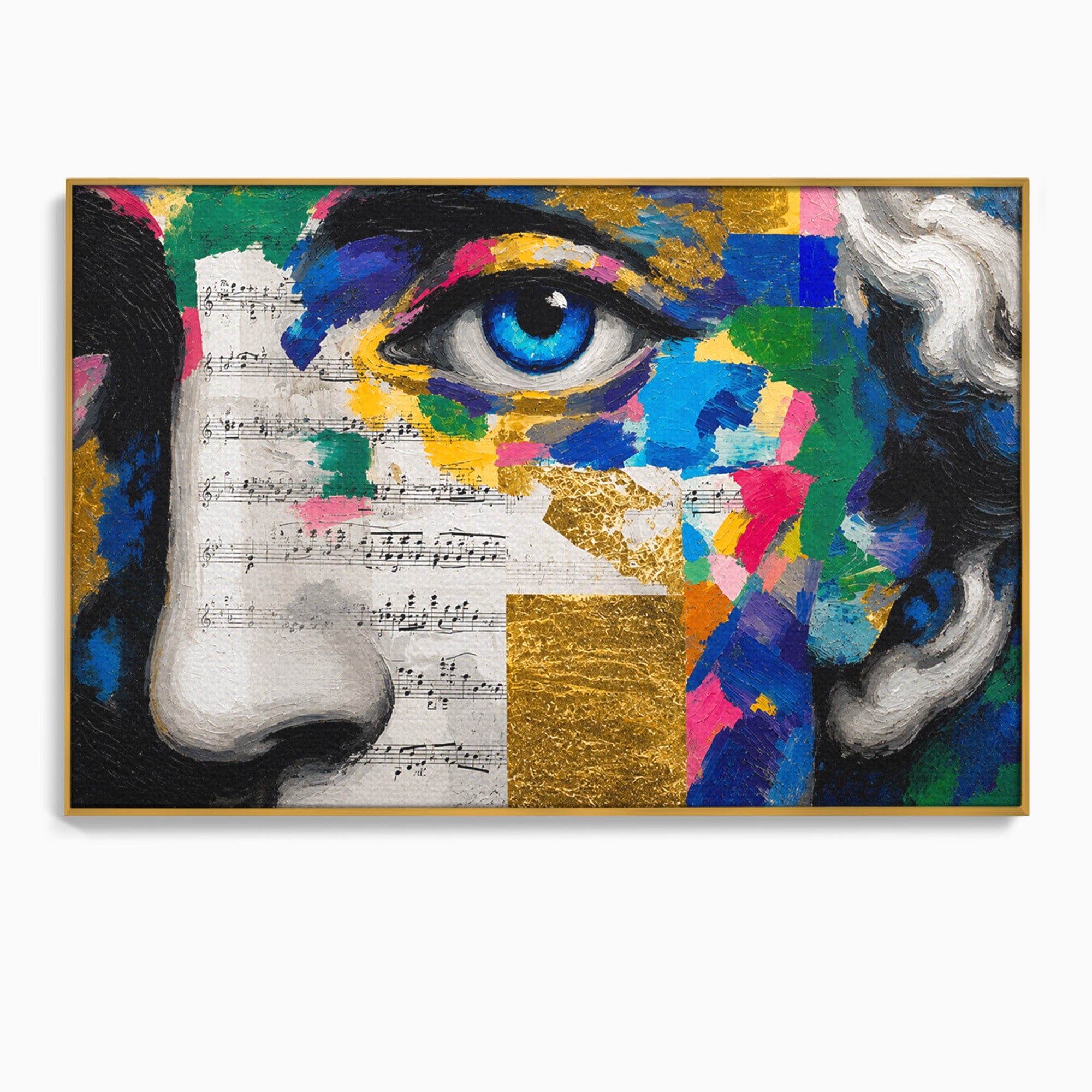 Tablou Canvas Premium LuxCanva® R1020, Privire Artistica Abstracție, Portret, Abstract, Muzica, Arta, Living, Culori Vibrante