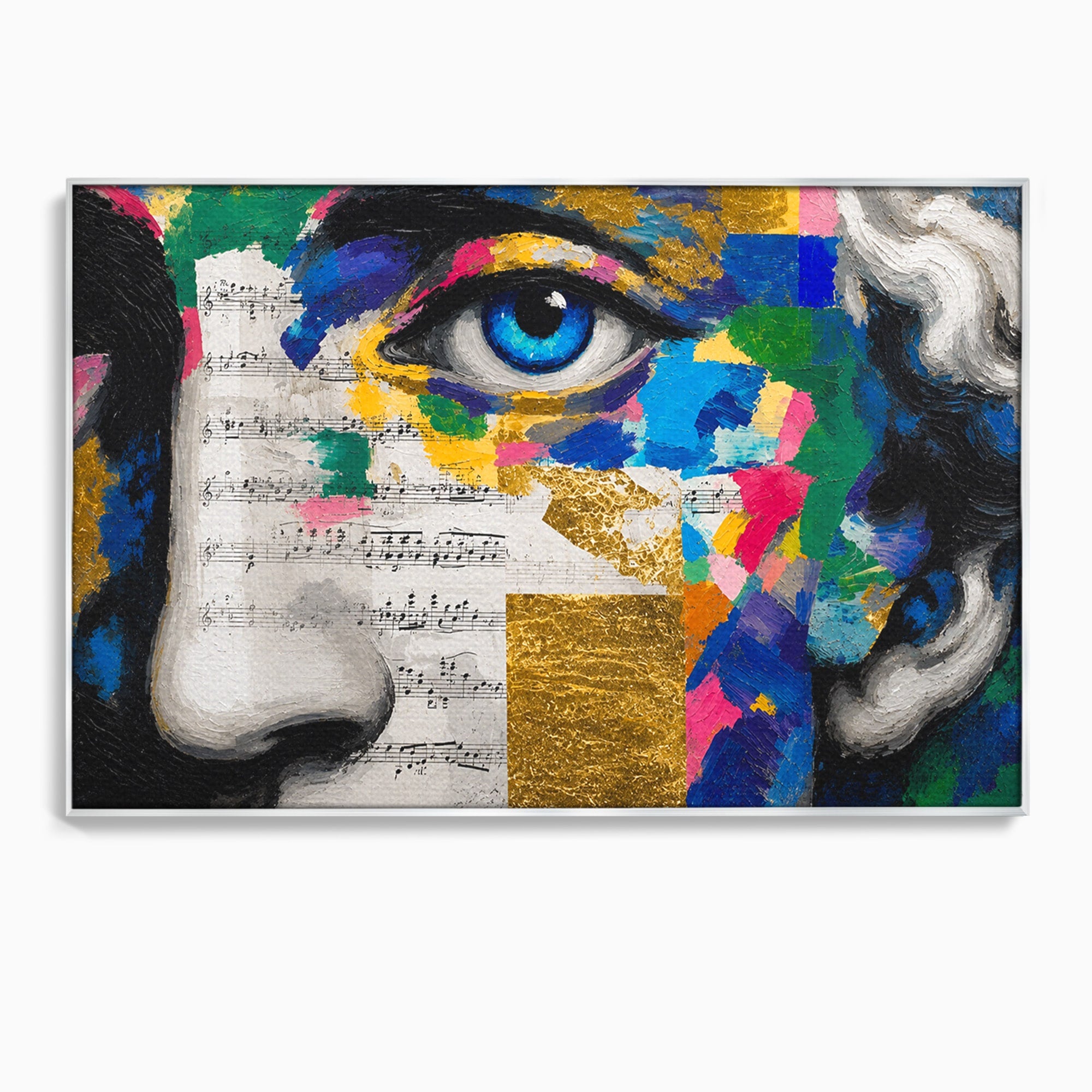 Tablou Canvas Premium LuxCanva® R1020, Privire Artistica Abstracție, Portret, Abstract, Muzica, Arta, Living, Culori Vibrante