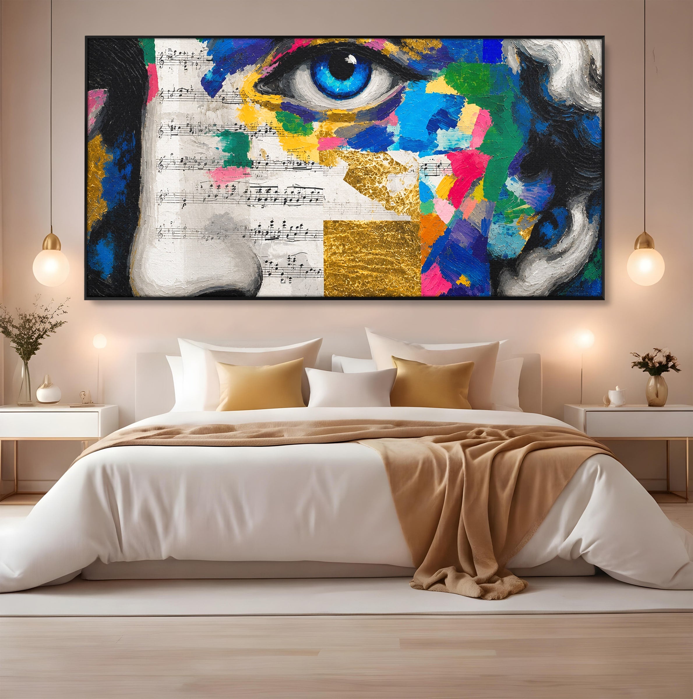 Tablou Canvas Premium LuxCanva® R1020, Privire Artistica Abstracție, Portret, Abstract, Muzica, Arta, Living, Culori Vibrante