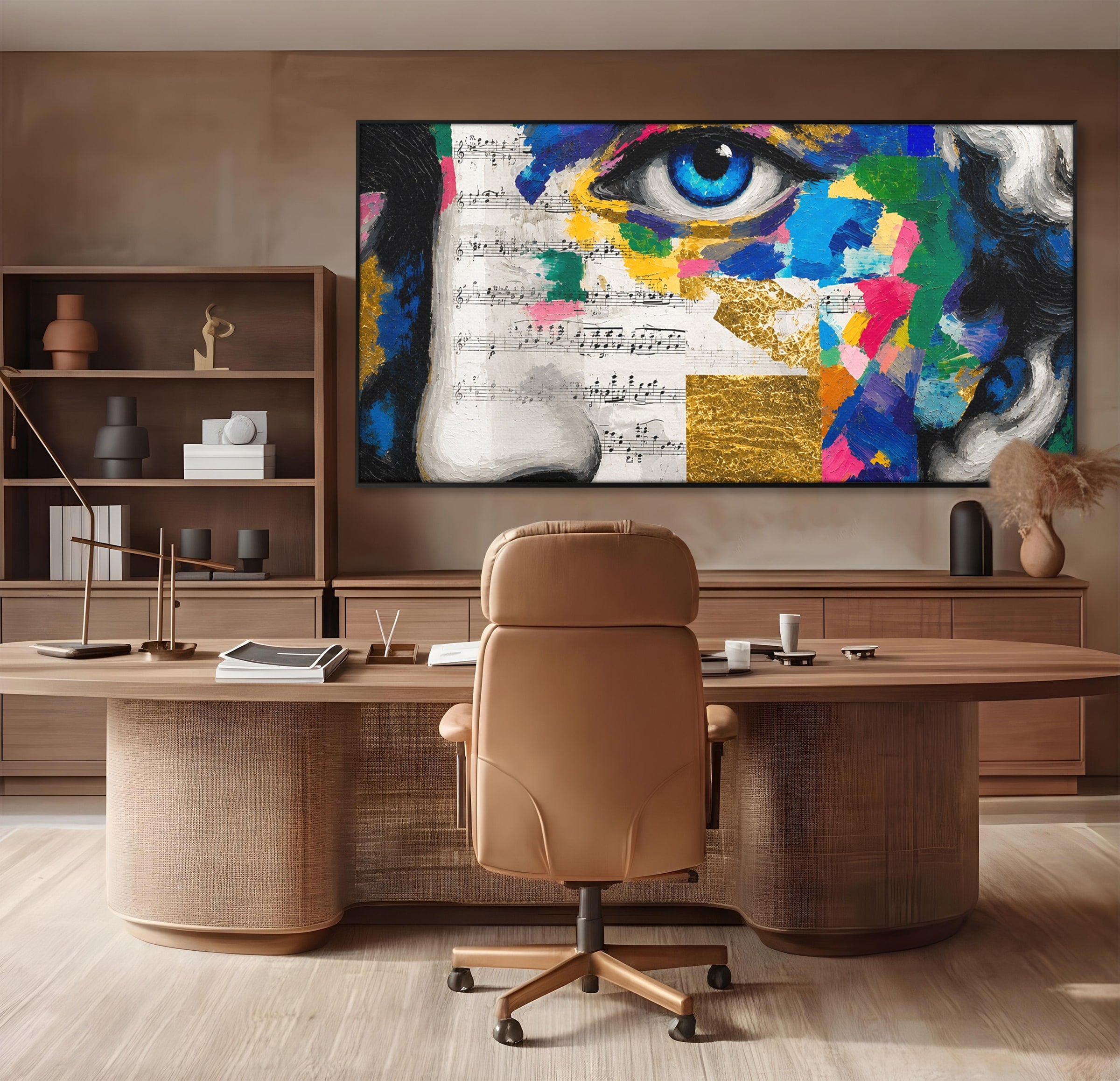 Tablou Canvas Premium LuxCanva® R1020, Privire Artistica Abstracție, Portret, Abstract, Muzica, Arta, Living, Culori Vibrante