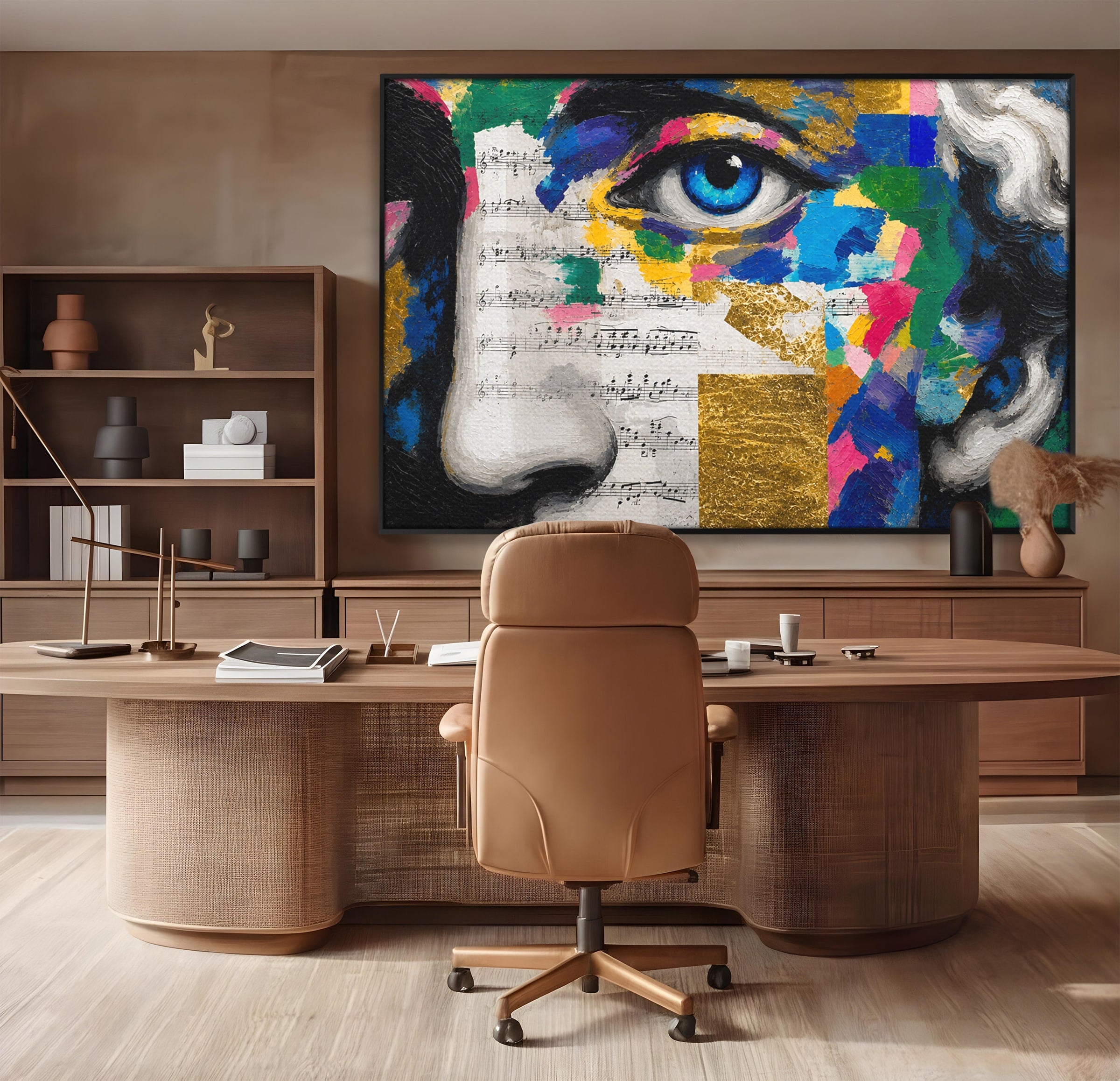 Tablou Canvas Premium LuxCanva® R1020, Privire Artistica Abstracție, Portret, Abstract, Muzica, Arta, Living, Culori Vibrante