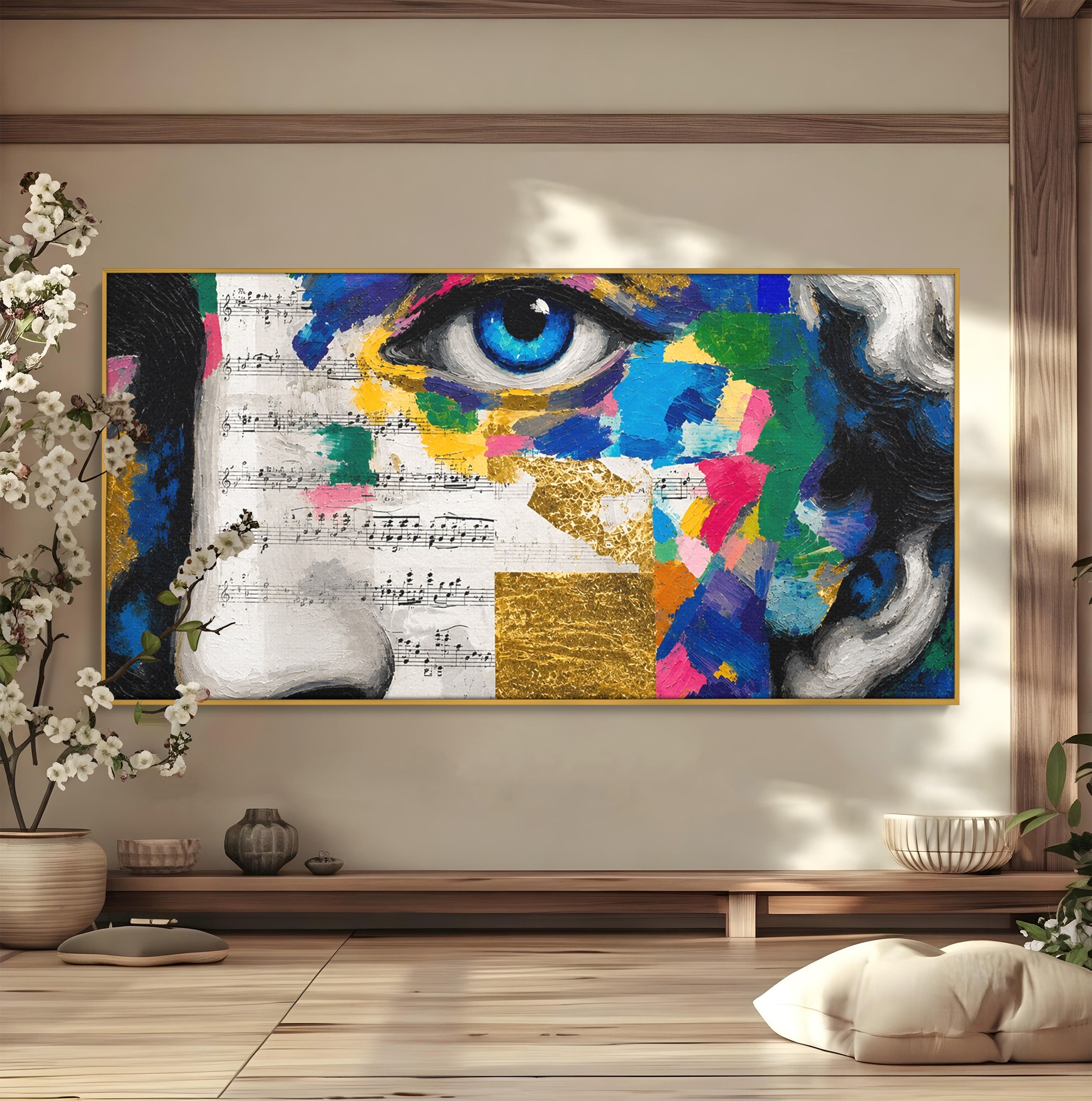 Tablou Canvas Premium LuxCanva® R1020, Privire Artistica Abstracție, Portret, Abstract, Muzica, Arta, Living, Culori Vibrante