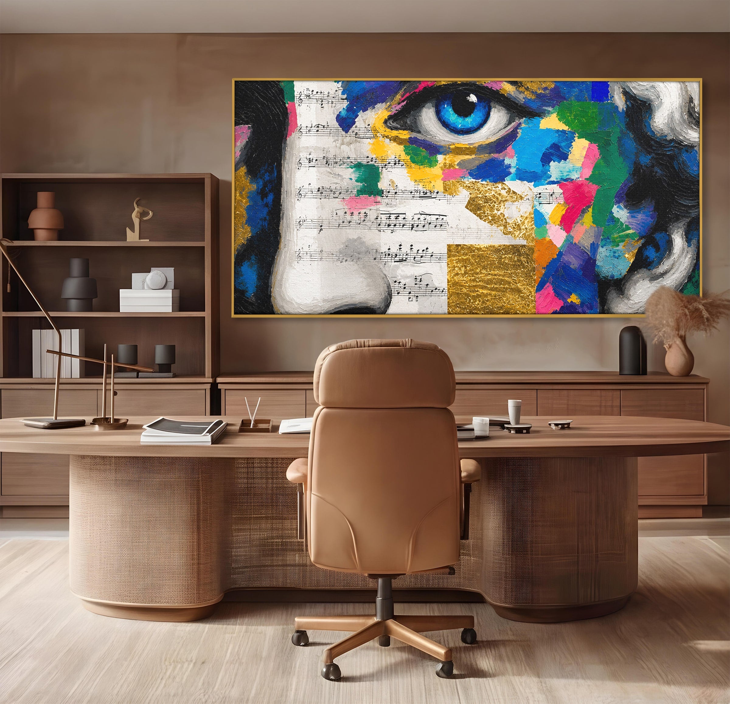 Tablou Canvas Premium LuxCanva® R1020, Privire Artistica Abstracție, Portret, Abstract, Muzica, Arta, Living, Culori Vibrante